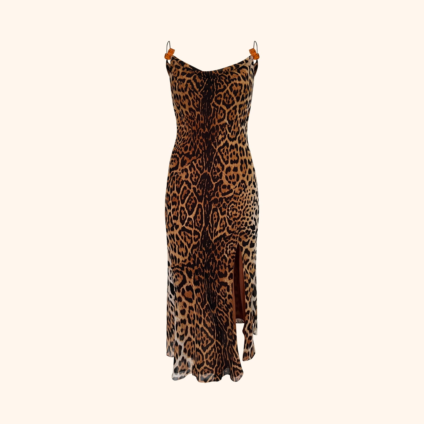 Christian Dior F/W 2004 Cheetah Print Silk Dress