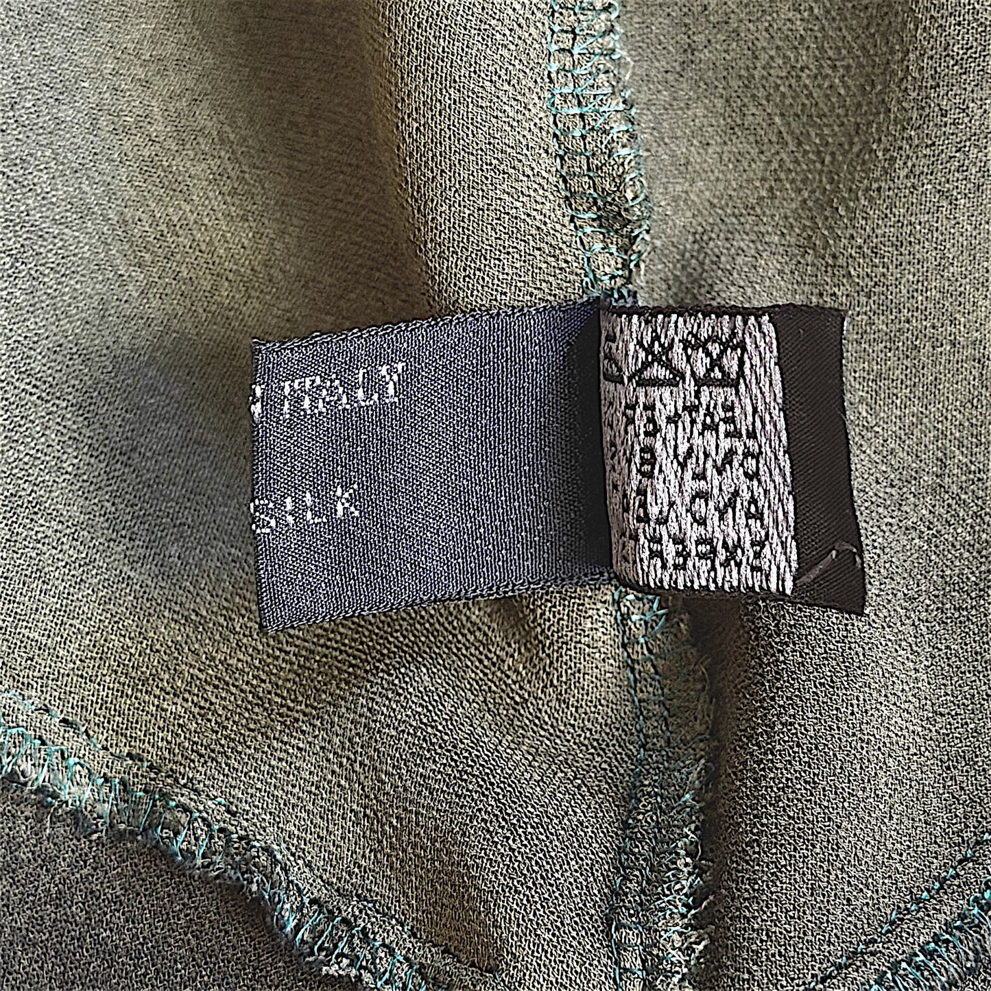 Prada F/W 1997 Olive Silk Beaded Runway Top