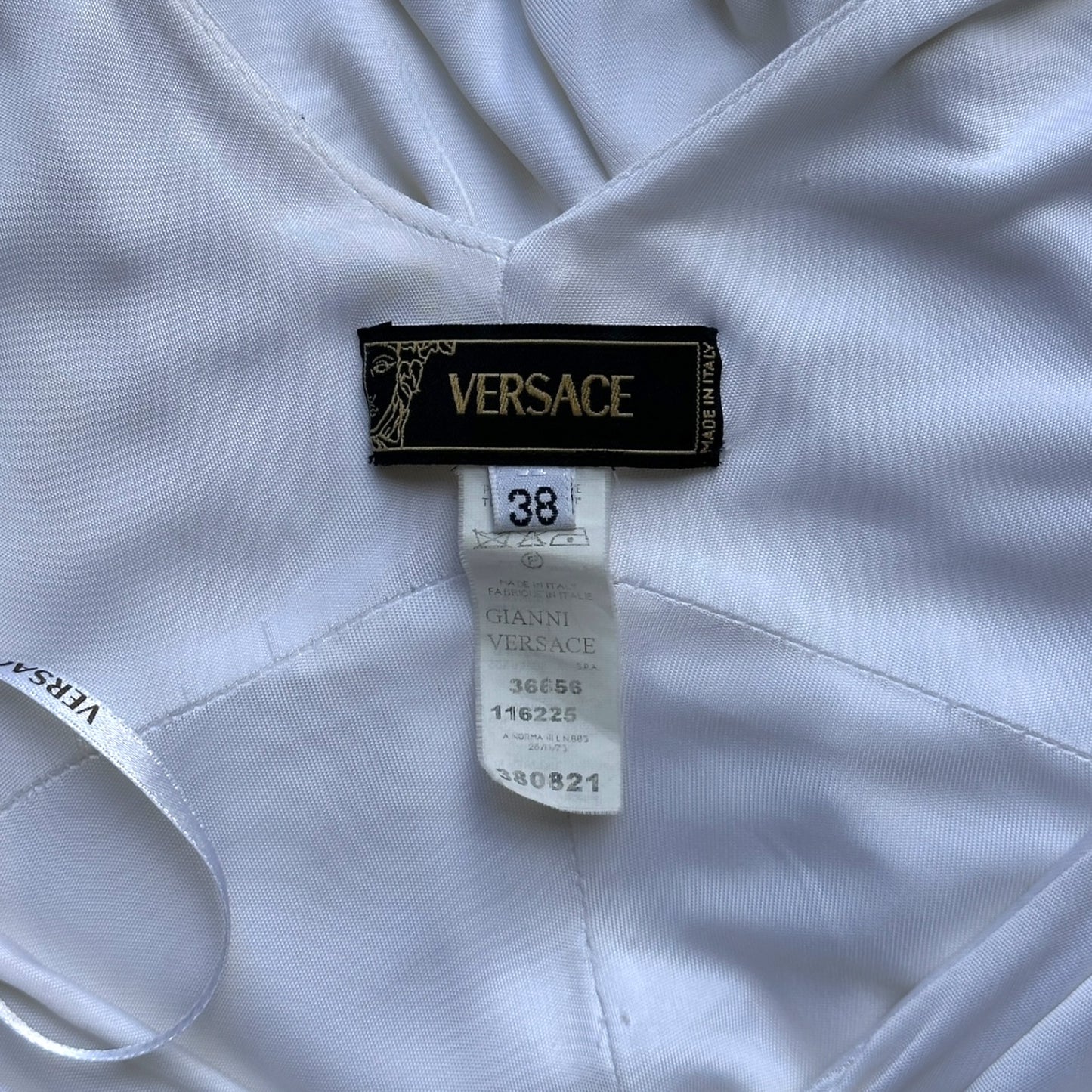 Versace 2000s Draped Ruffle Knot Mini Dress