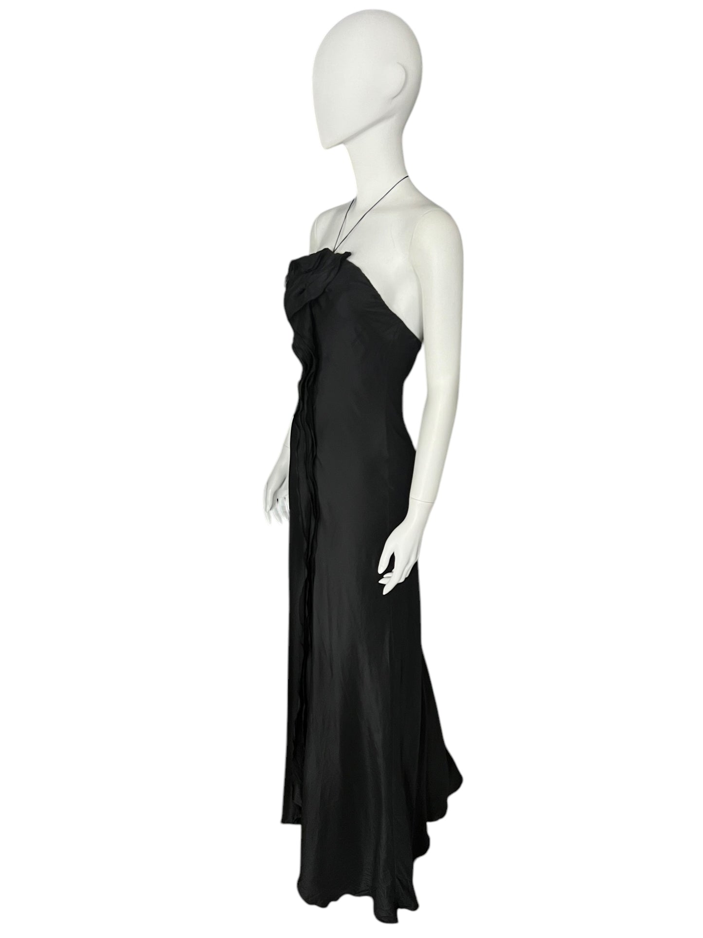 EMPORIO ARMANI S/S 2005 Black Halter Gown (S)