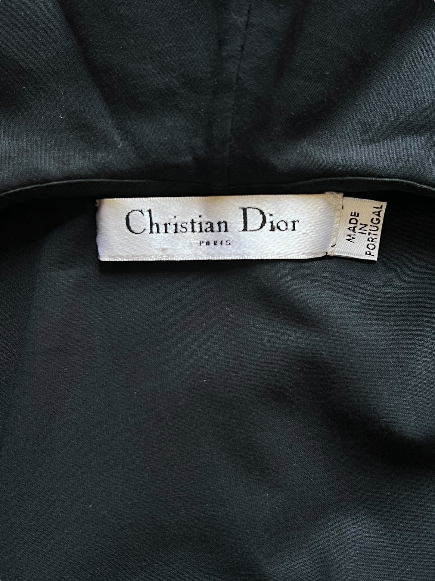 CHRISTIAN DIOR 2000s Ruffled Black Sheer Blouse (M)