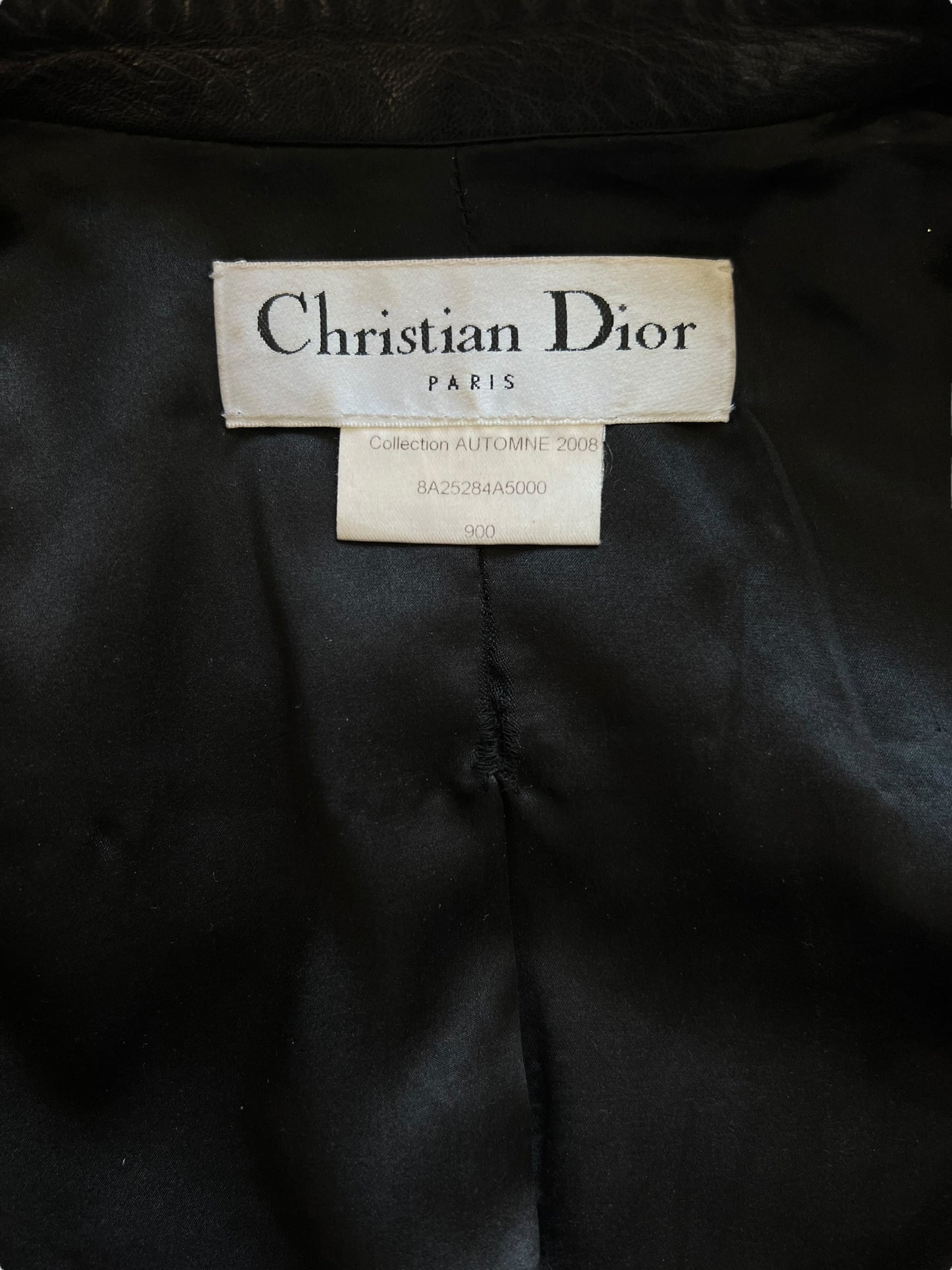 CHRISTIAN DIOR F/W 2008 Fitted Black Leather Blazer (S)