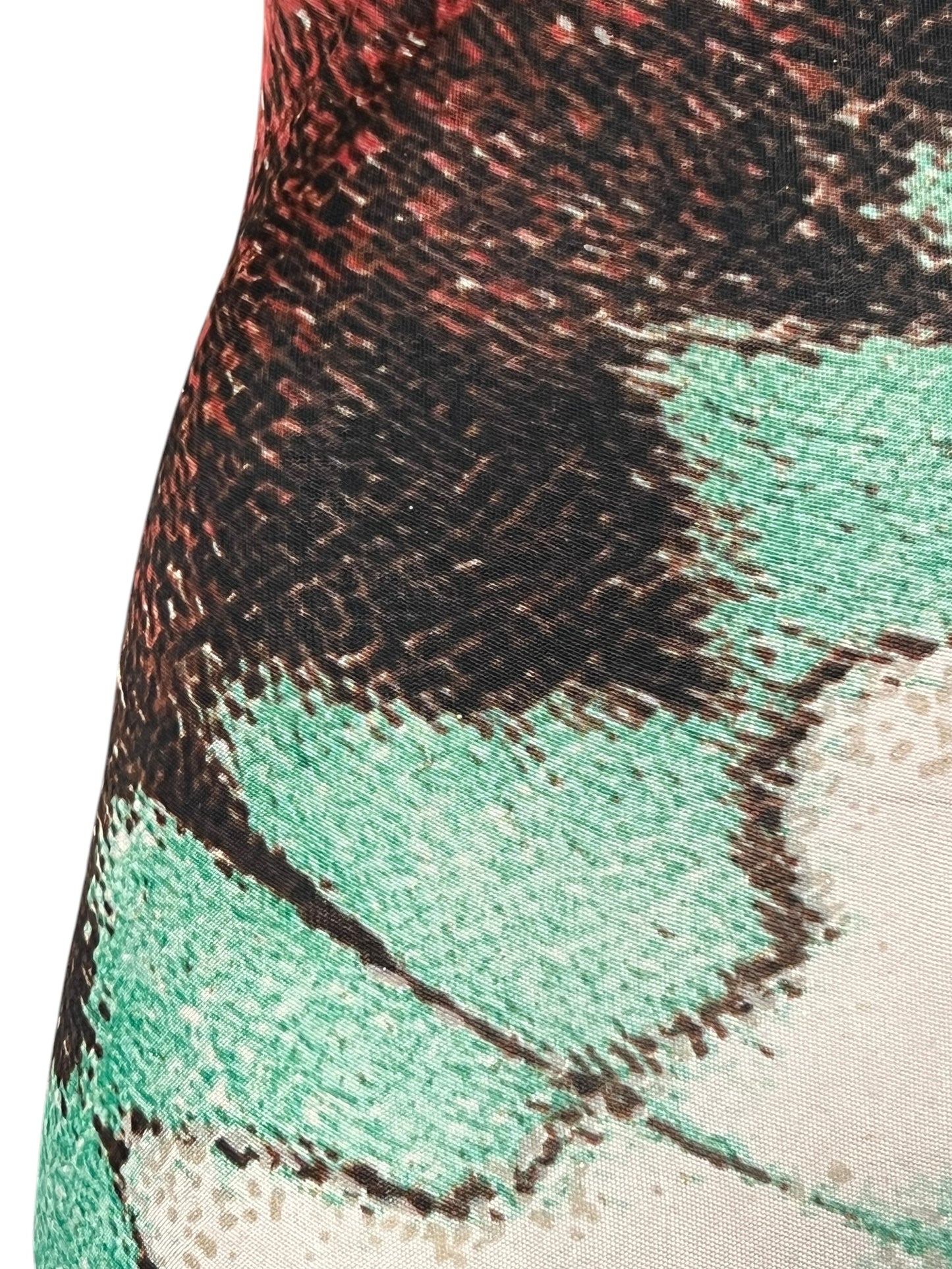 ROBERTO CAVALLI Early 2000s Feather Print Halterneck Dress (S-M)