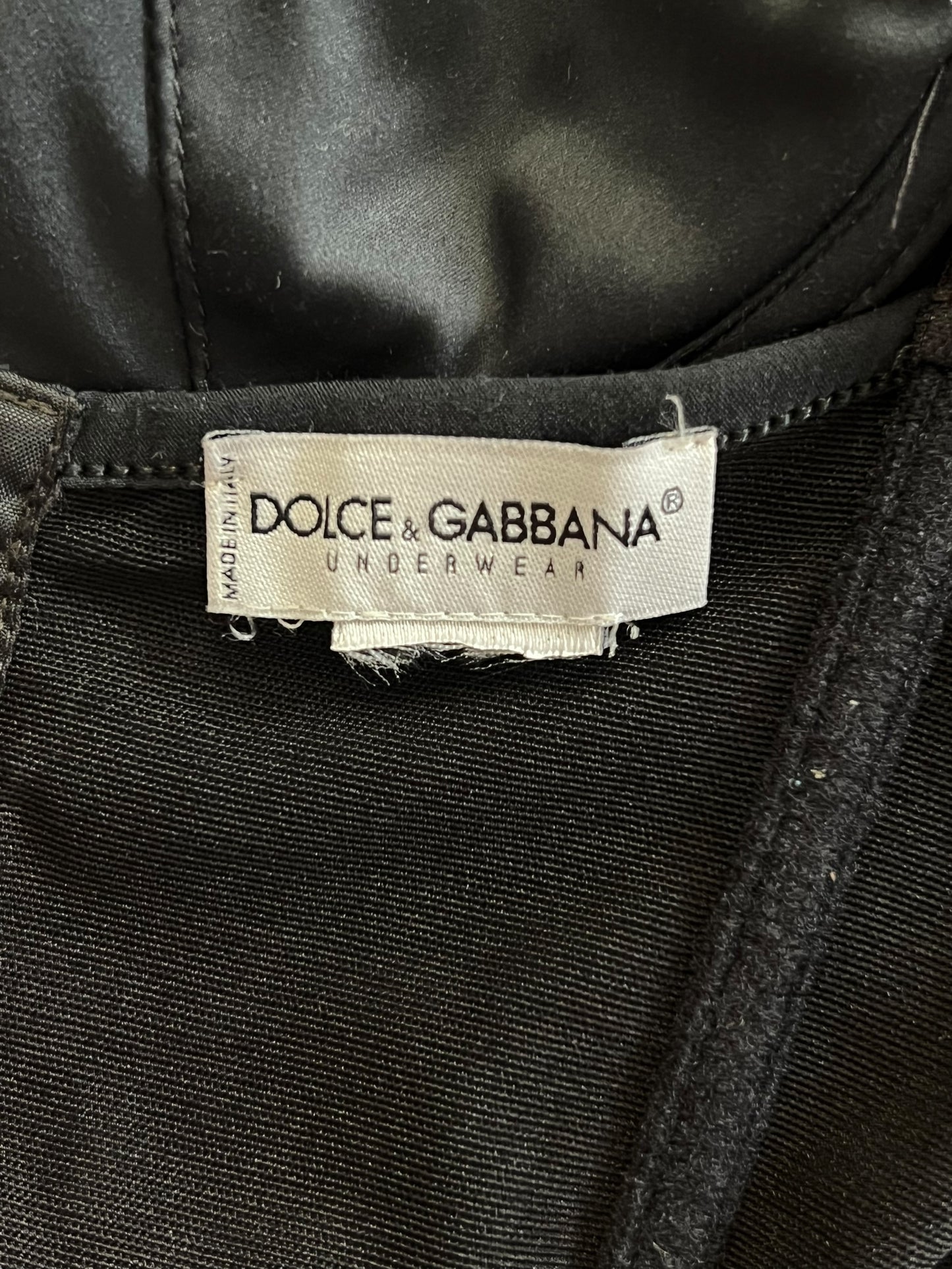 DOLCE & GABBANA Satin Logo Corset Top (S)