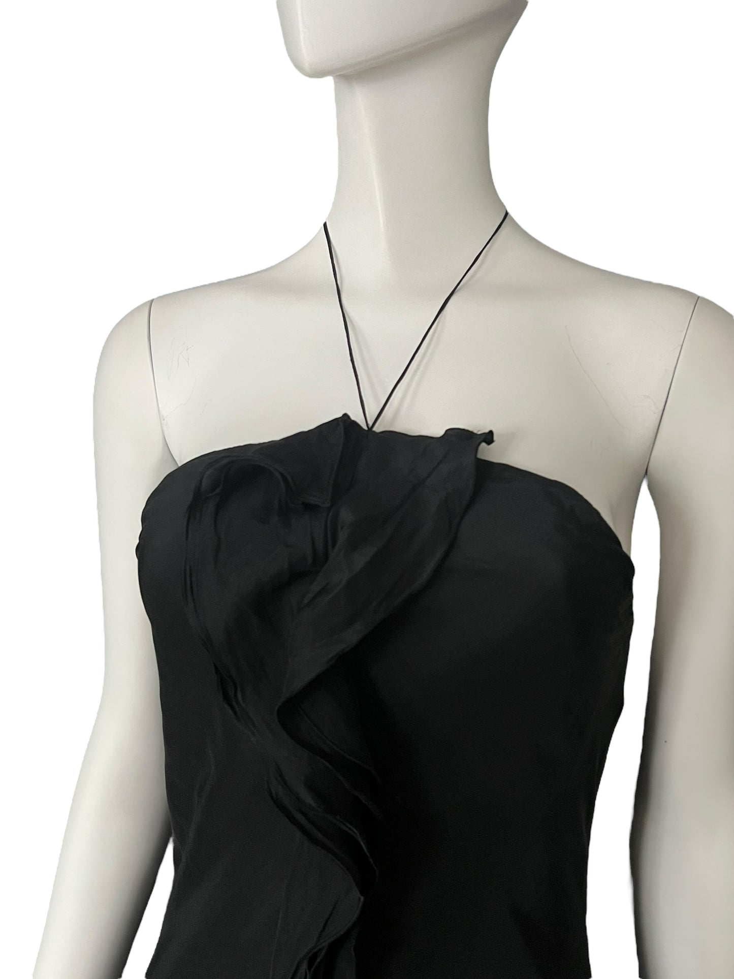 EMPORIO ARMANI S/S 2005 Black Halter Gown (S)