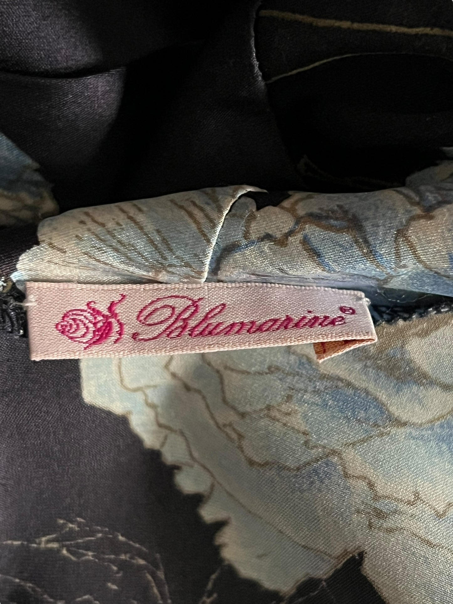 BLUMARINE S/S 2003 Black Floral Kimono Jacket (OS)