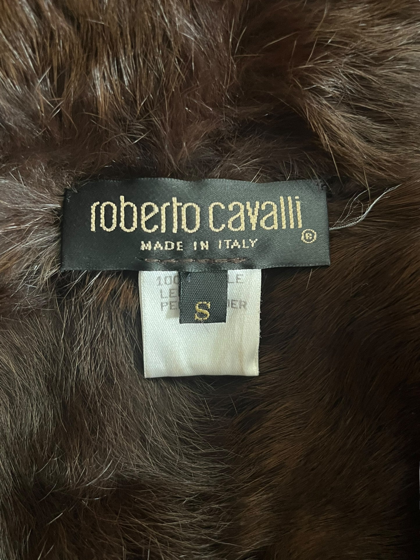 ROBERTO CAVALLI Late 1990s Shearling and Fur Coat (S)