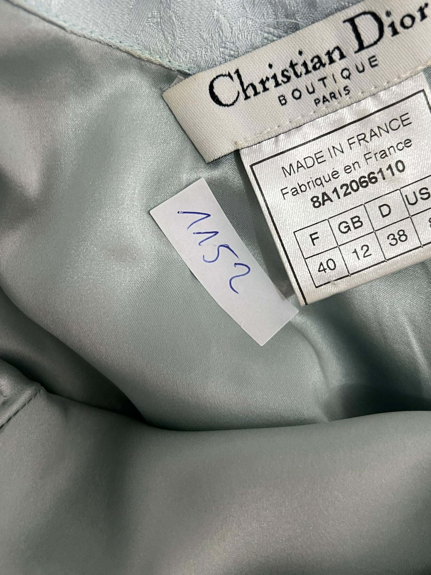 CHRISTIAN DIOR by John Galliano F/W 1998 Pale Blue Cowl-Neck Evening Gown (L)