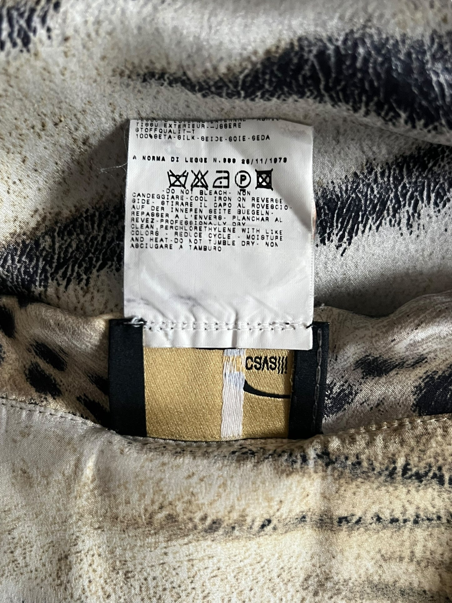 JUST CAVALLI Animal Print Silk Ruffle Dress (M-L)