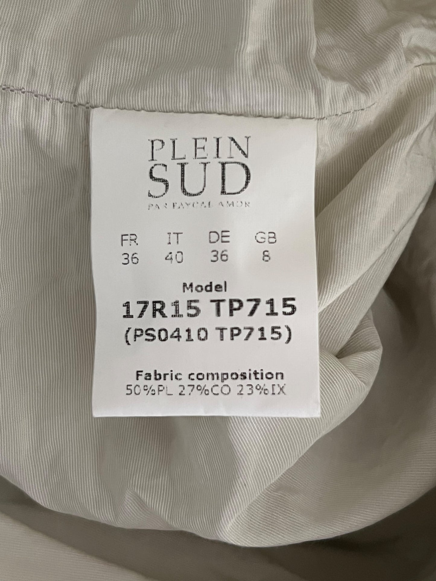 PLEIN SUD Crinkled Ivory Midi Dress (XS-S)