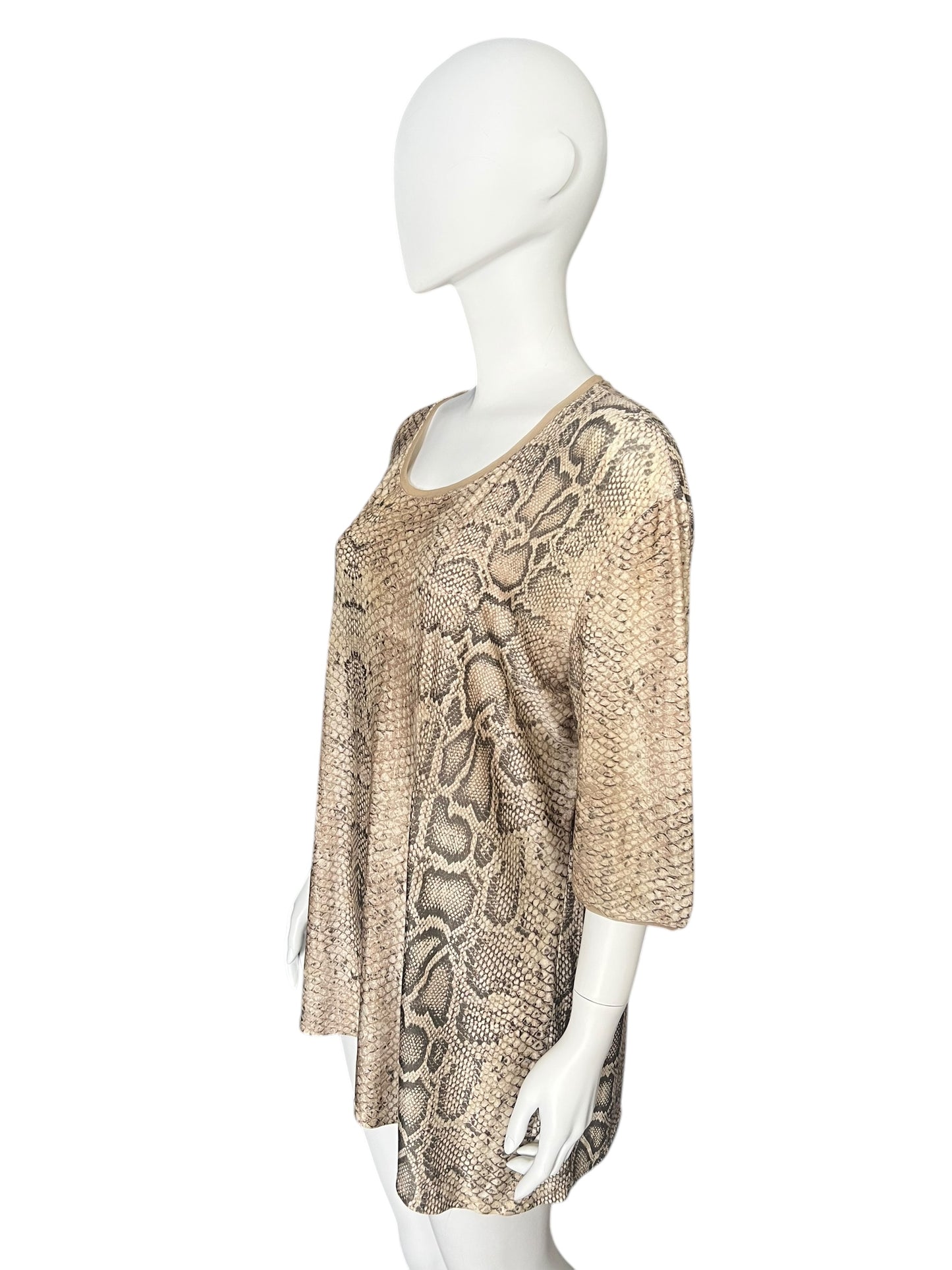 ROBERTO CAVALLI S/S 1998 Python Print Oversized Top (L)