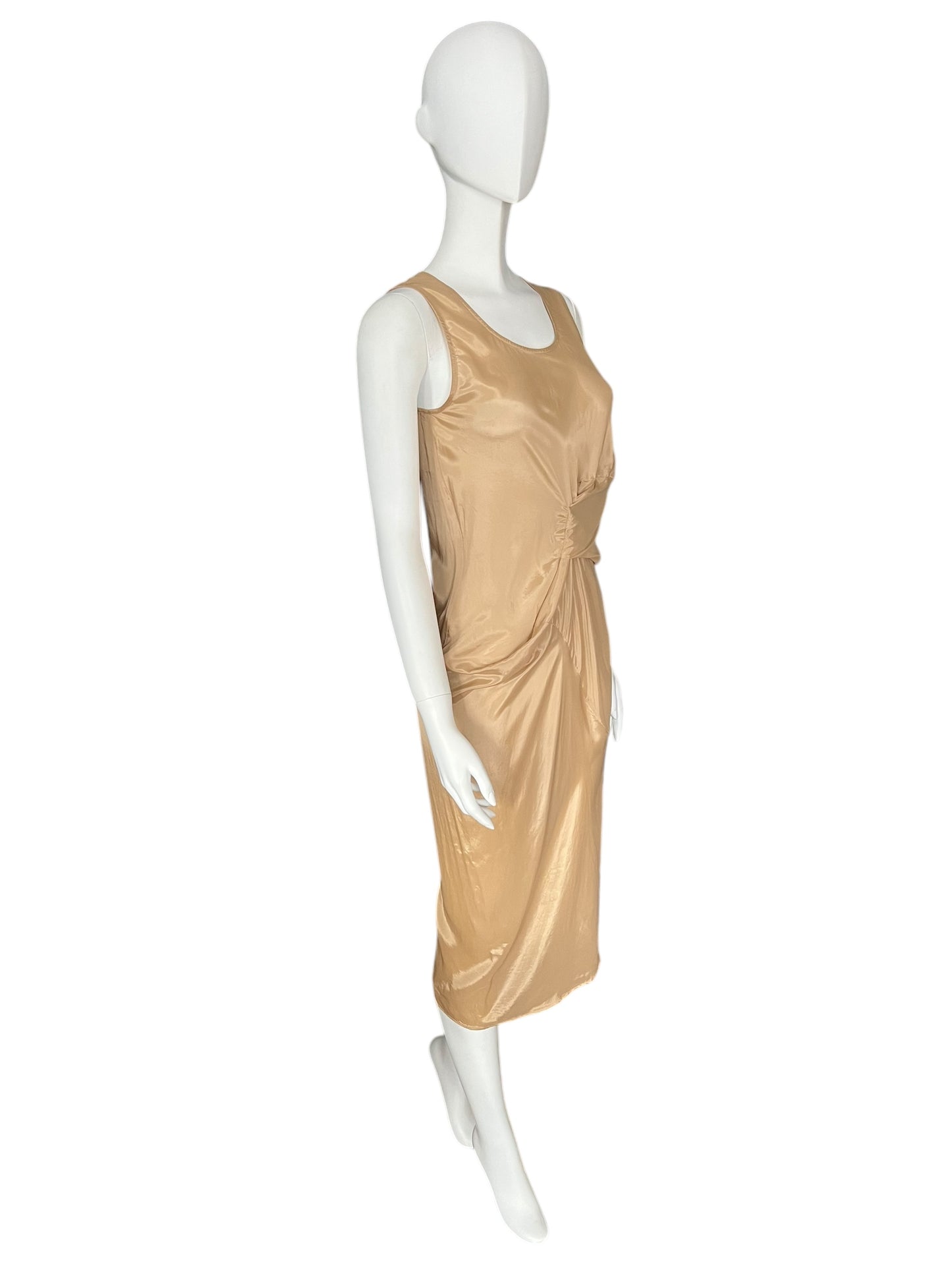 JIL SANDER Draped Nude Midi Dress (S-M)