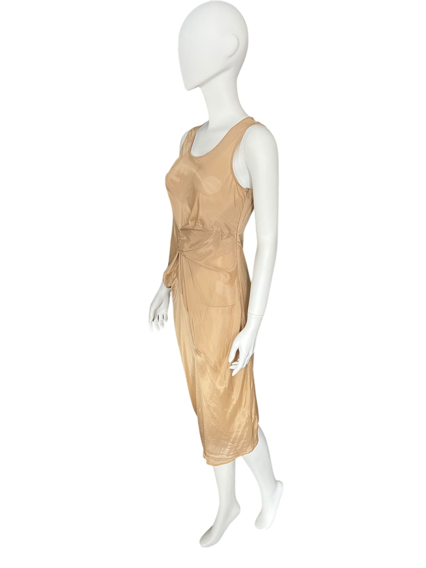 JIL SANDER Draped Nude Midi Dress (S-M)