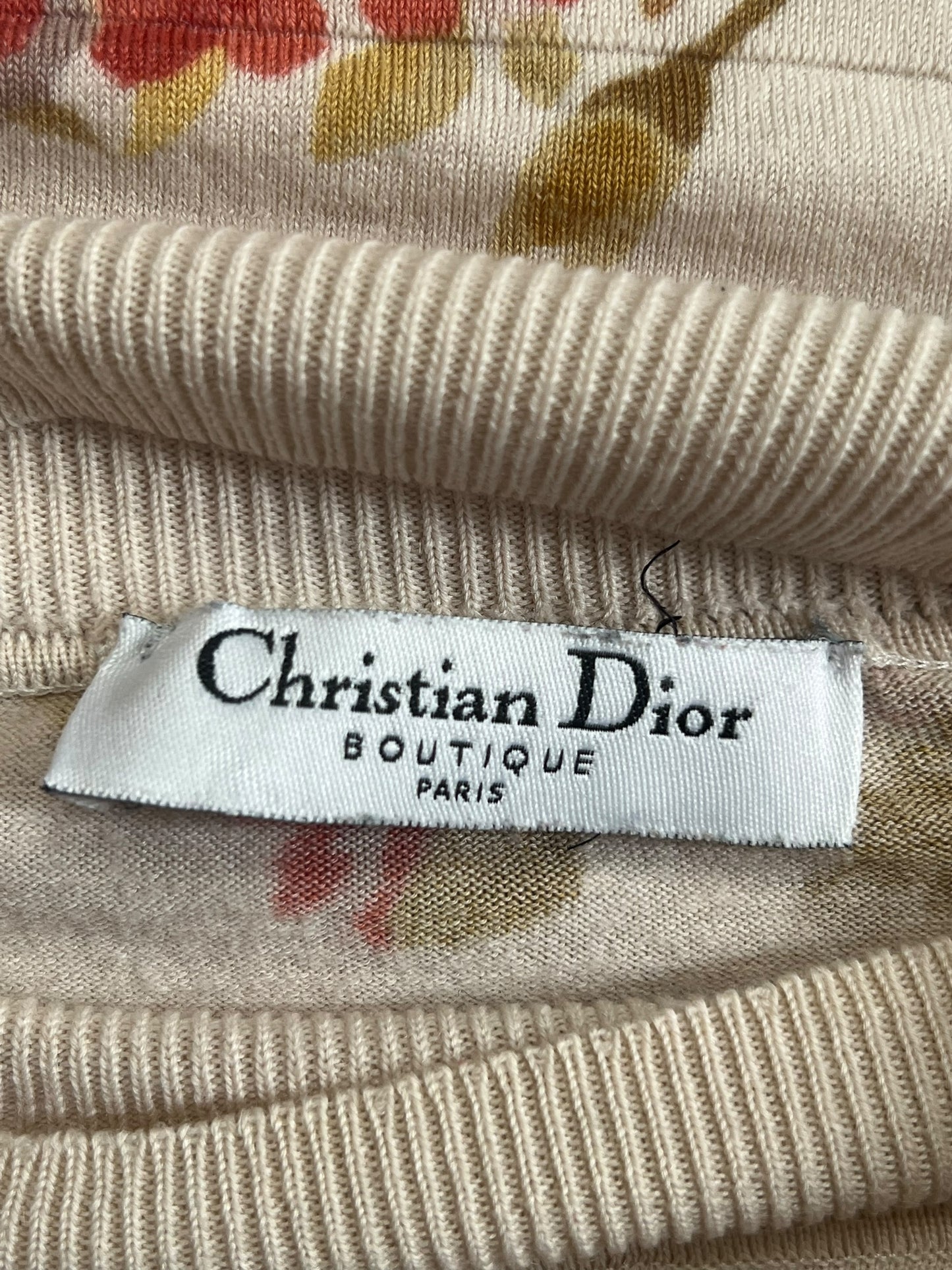 CHRISTIAN DIOR F/W 2002 Floral Print Turtleneck Top (S)