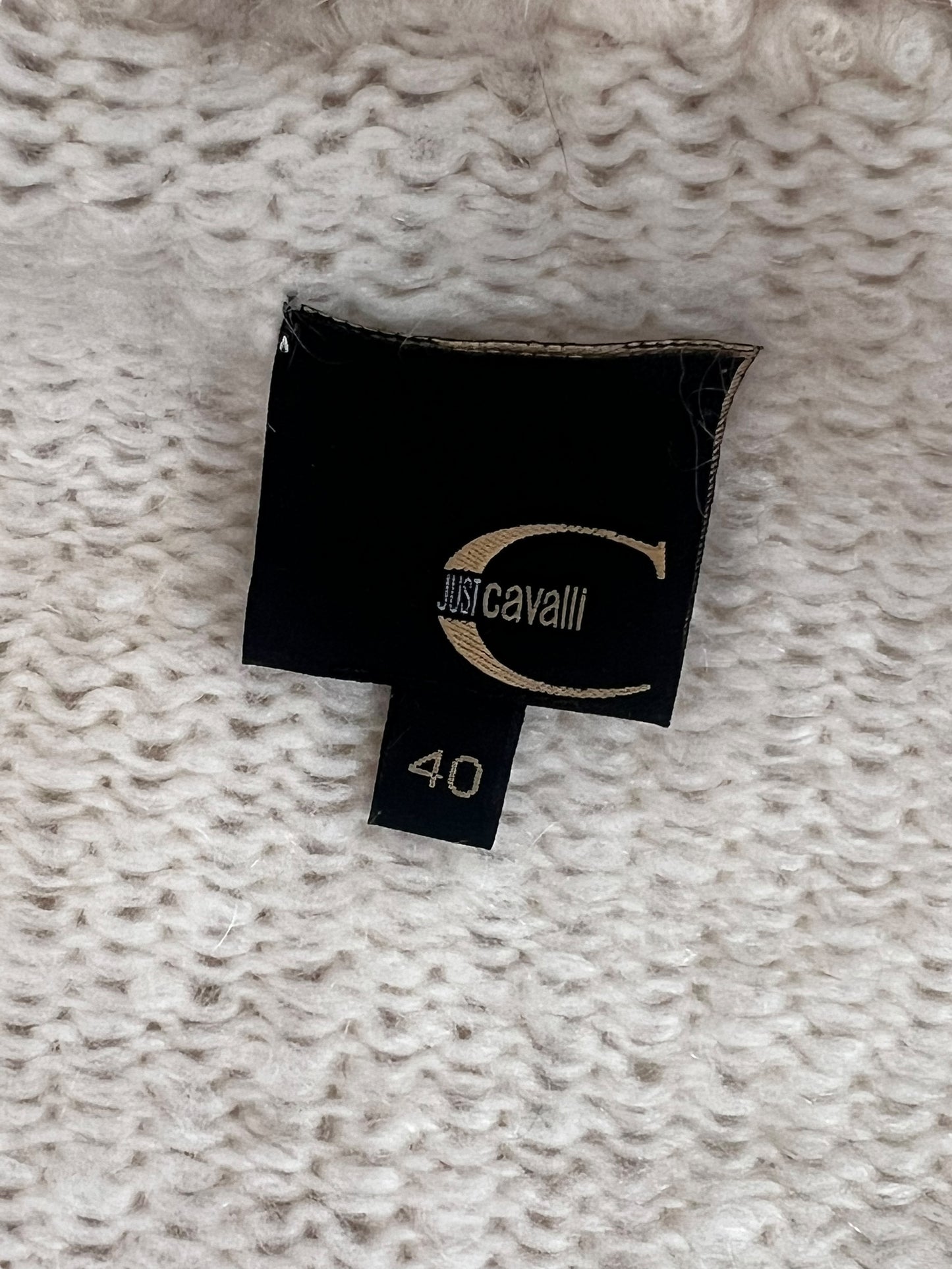 JUST CAVALLI 2000s Cream Knit Cardigan (S)