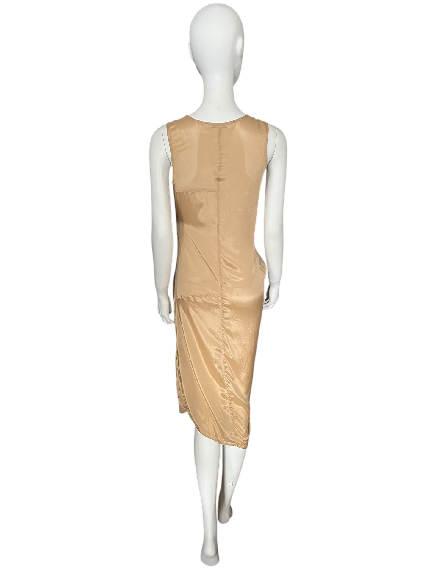 JIL SANDER Draped Nude Midi Dress (S-M)
