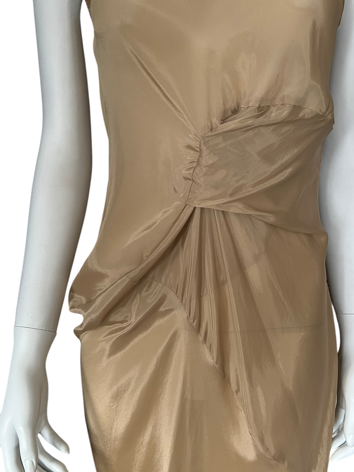 JIL SANDER Draped Nude Midi Dress (S-M)