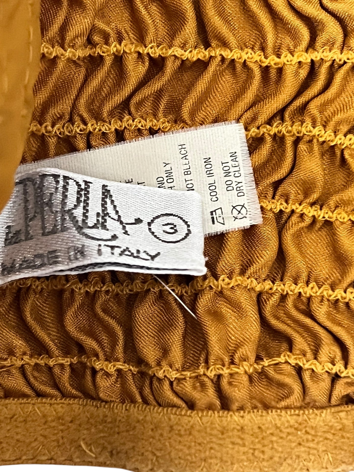 LA PERLA Golden Pleated Bustier Top (S-M)