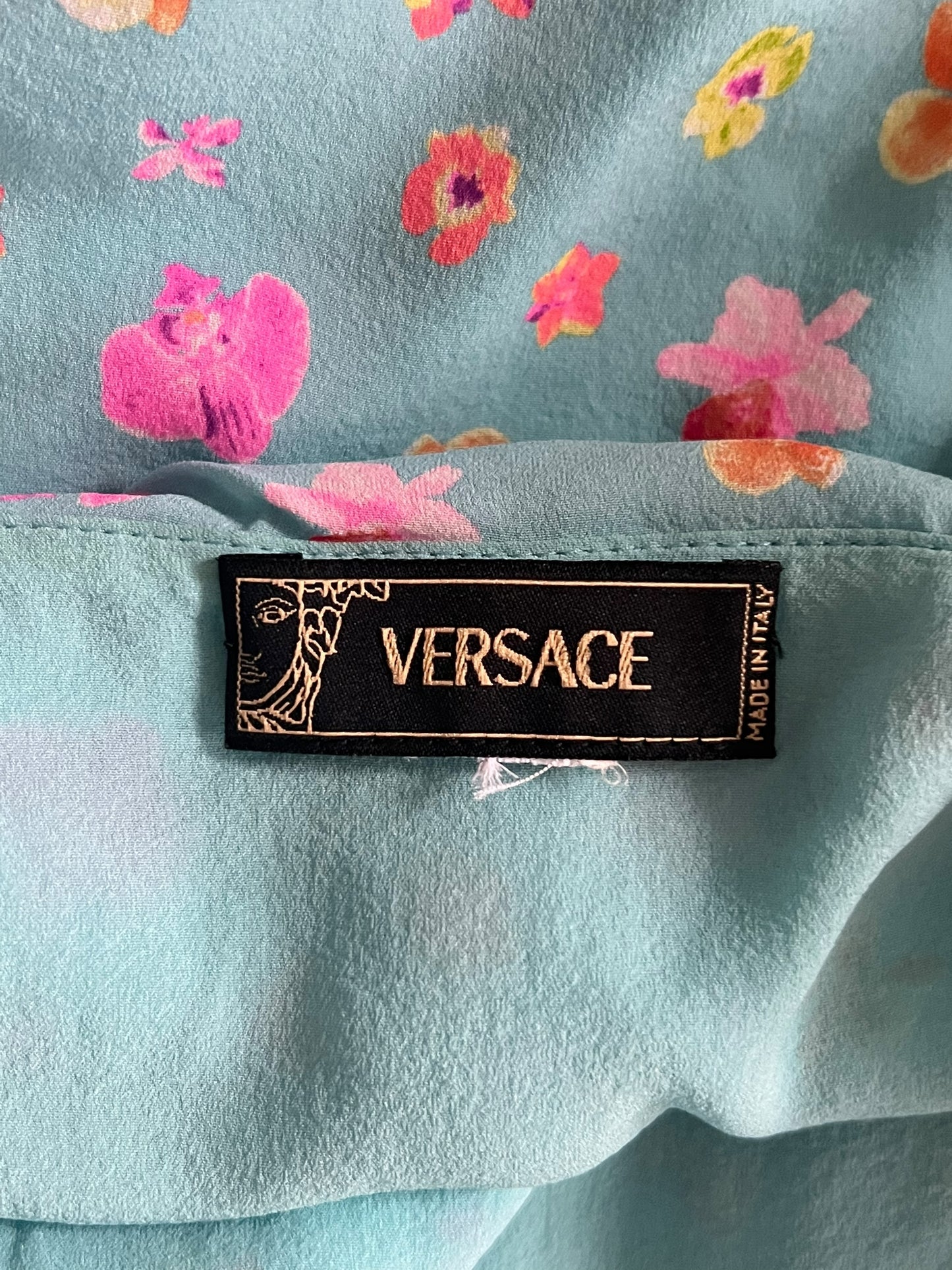 VERSACE S/S 2004 Floral Print Halter Top (S)