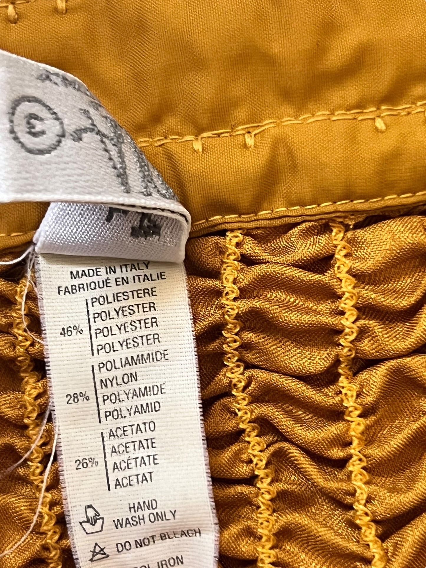 LA PERLA Golden Pleated Bustier Top (S-M)