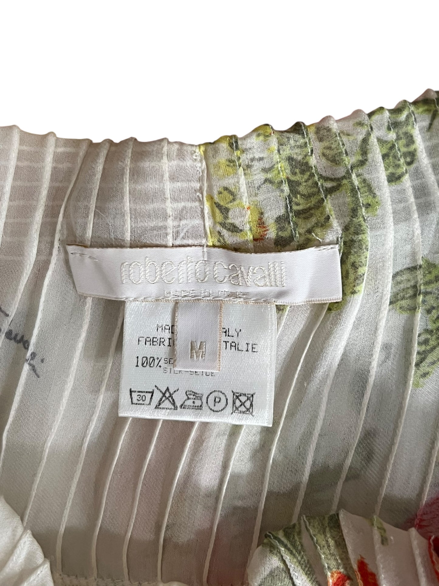 ROBERTO CAVALLI S/S 2002 Floral & Animal Print Silk Skirt (S-L)