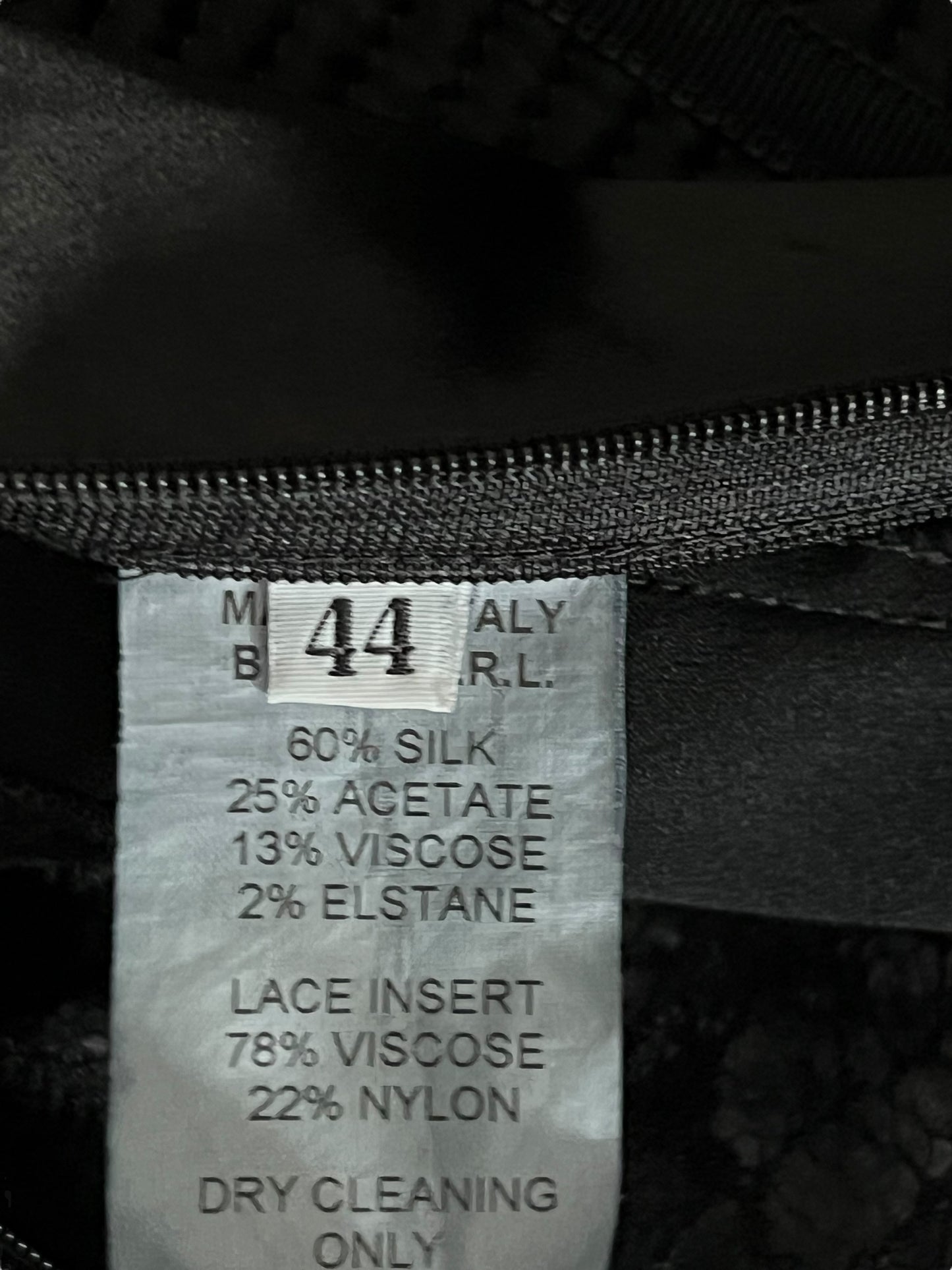 JULIEN MACDONALD Black Silk Corset Lace Detail Dress (L)