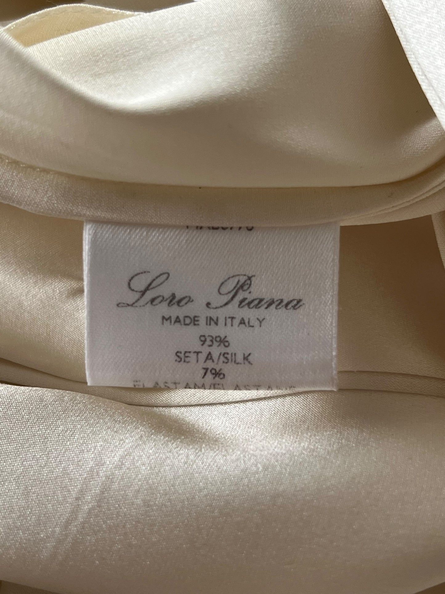 LORO PIANA Cream Silk Blend Button-Up Shirt (M)