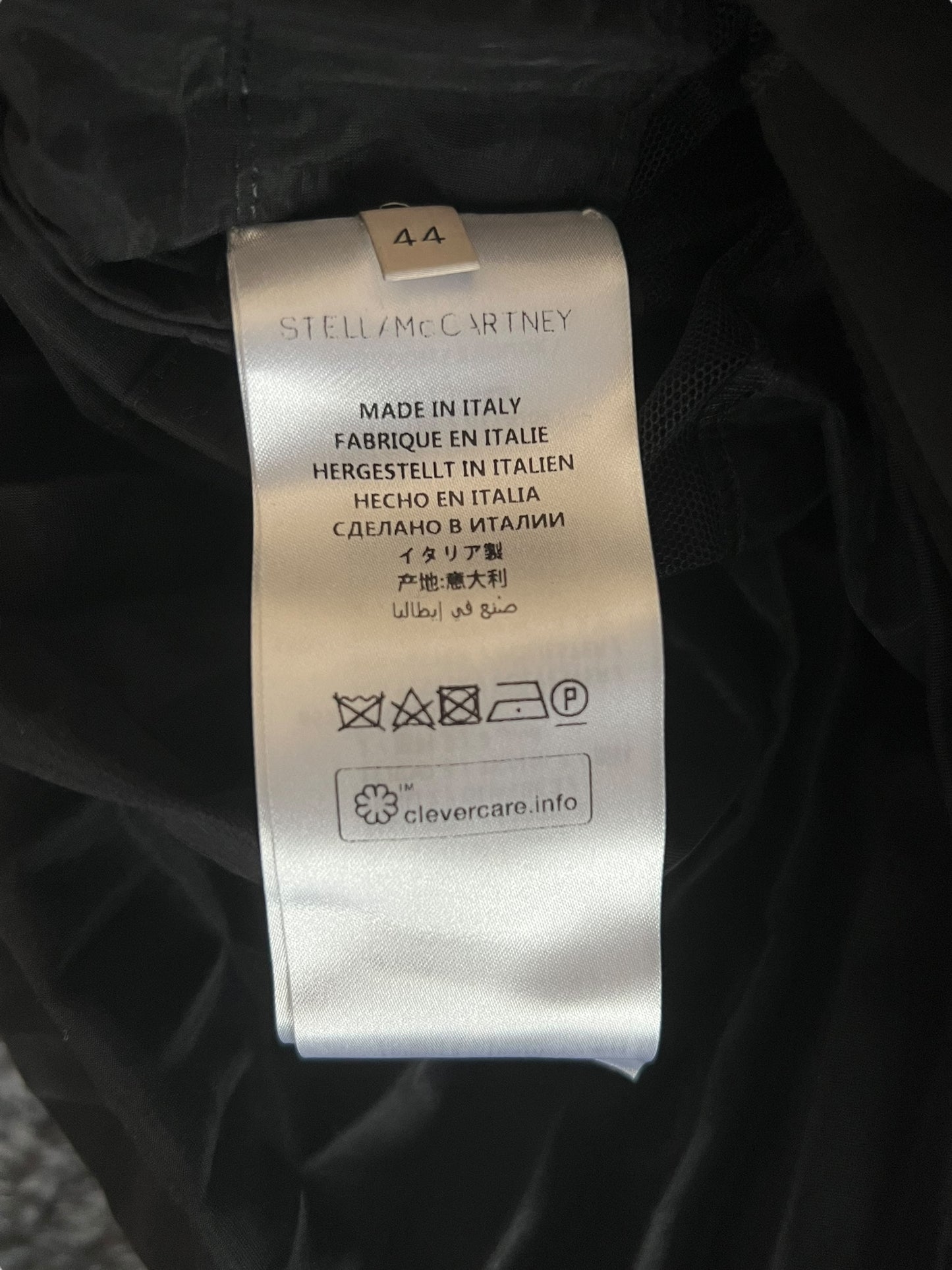 STELLA MCCARTNEY Sheer Pleated Midi Dress with Lace Hem (M-L)