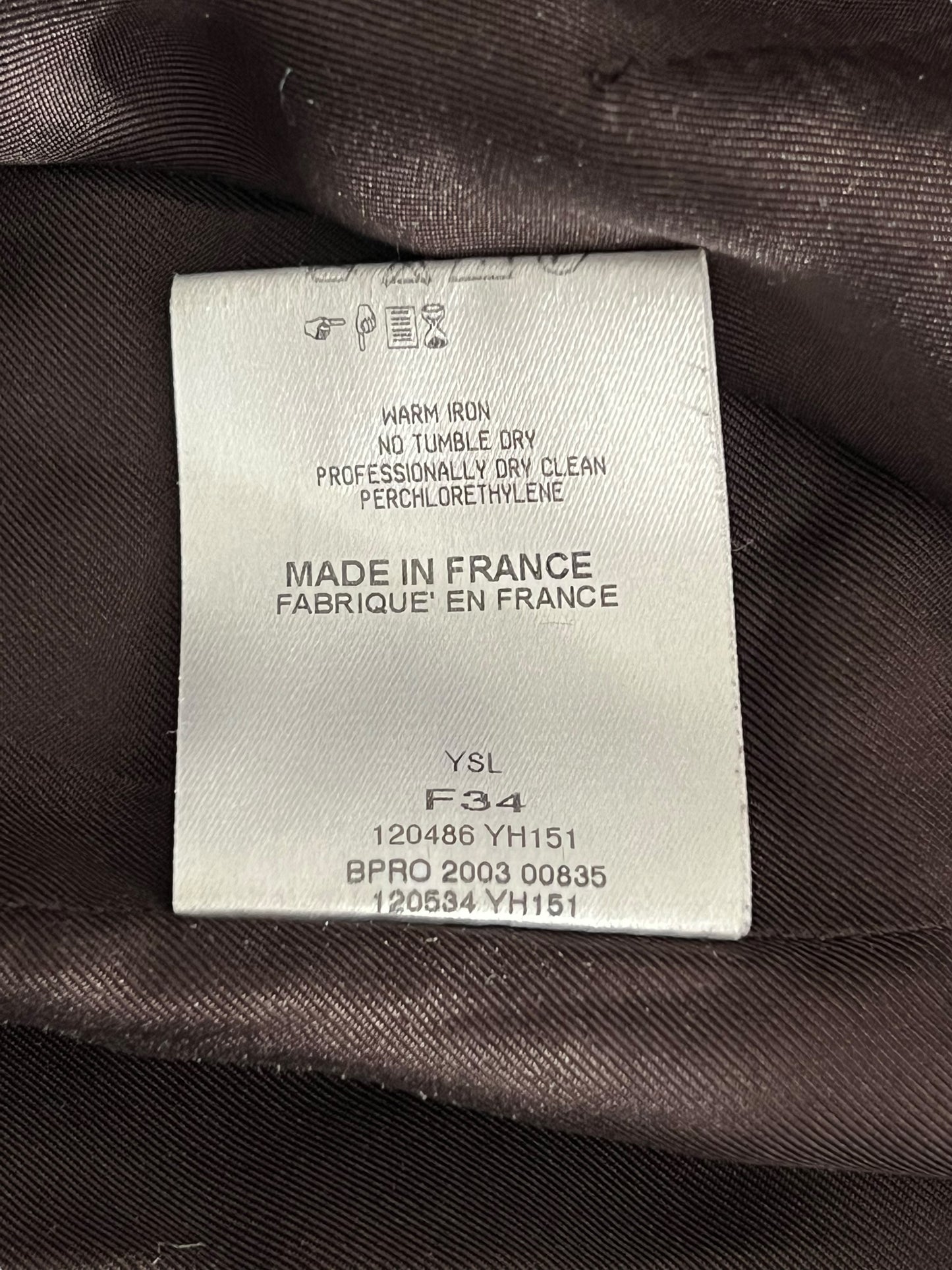 YVES SAINT LAURENT by Tom Ford F/W 2003 Chocolate Brown Velvet Pencil Skirt (XS-S)