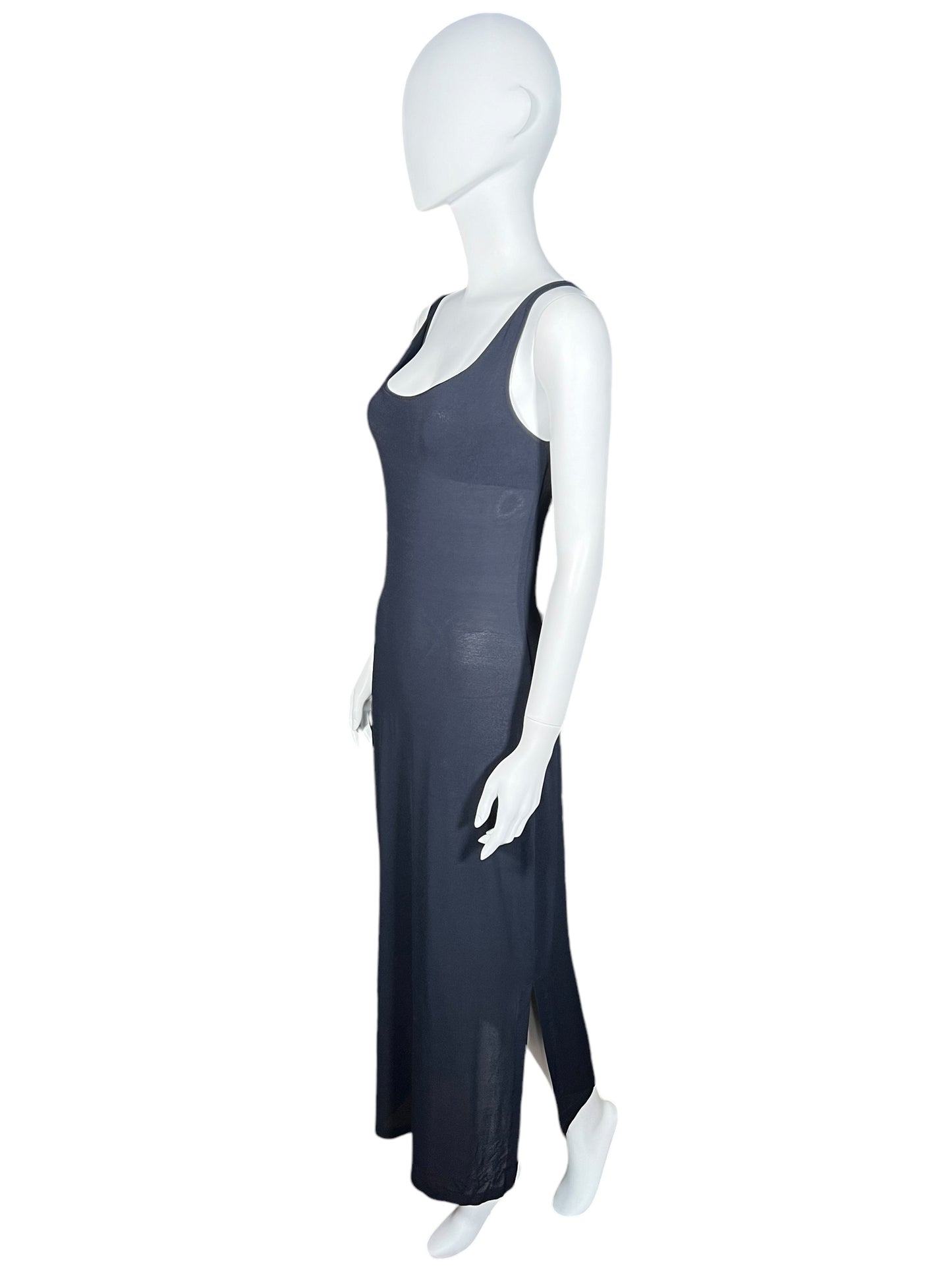 LA PERLA Navy Blue Sheer Maxi Dress (S-M)