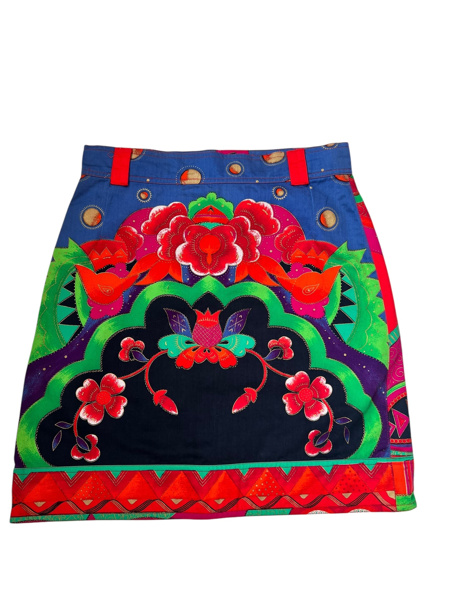 GIANNI VERSACE S/S 1991 Multicolour Cotton Bomber Jacket & Skirt Set (M)