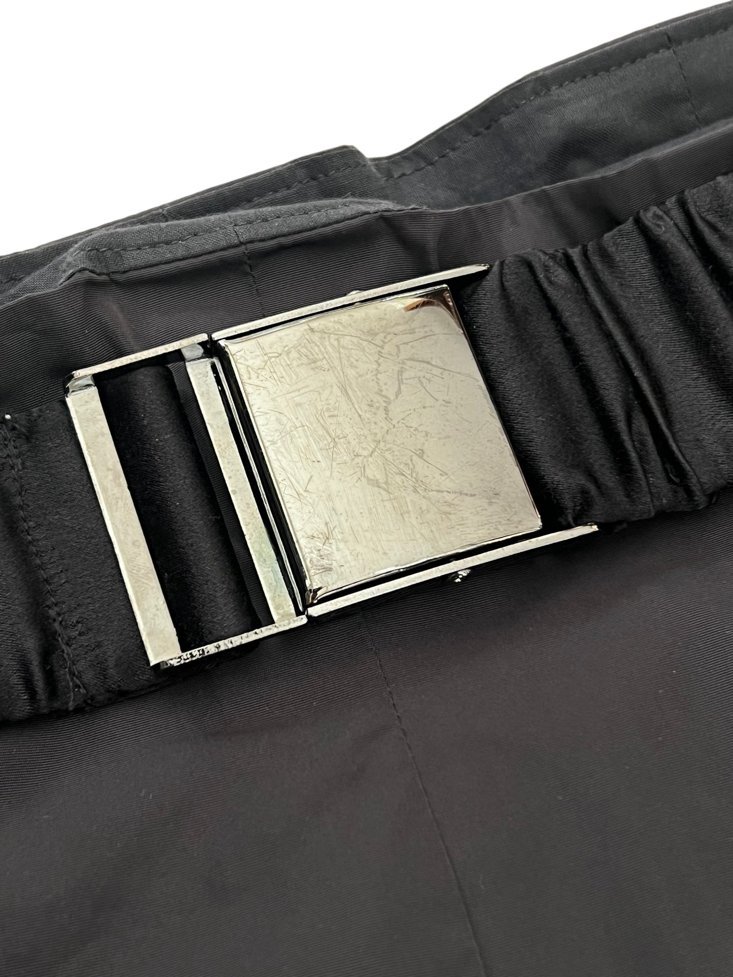 JIL SANDER 2000s Black Belted High Waist Skirt (XS-S)