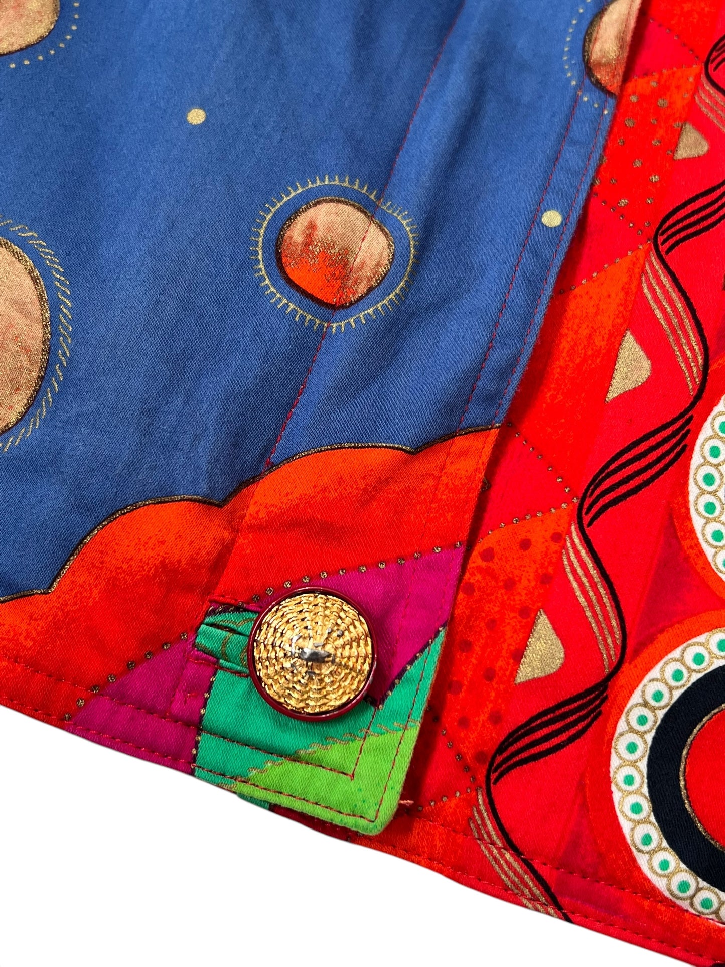 GIANNI VERSACE S/S 1991 Multicolour Cotton Bomber Jacket & Skirt Set (M)