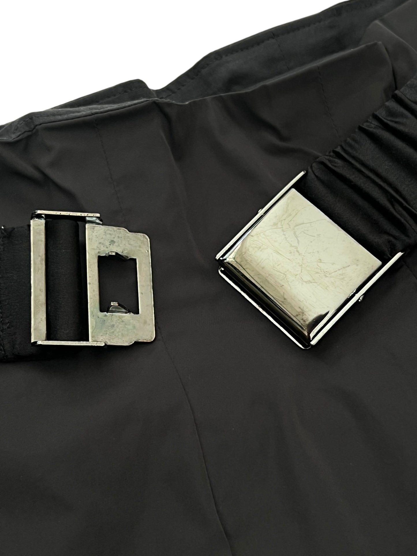 JIL SANDER 2000s Black Belted High Waist Skirt (XS-S)