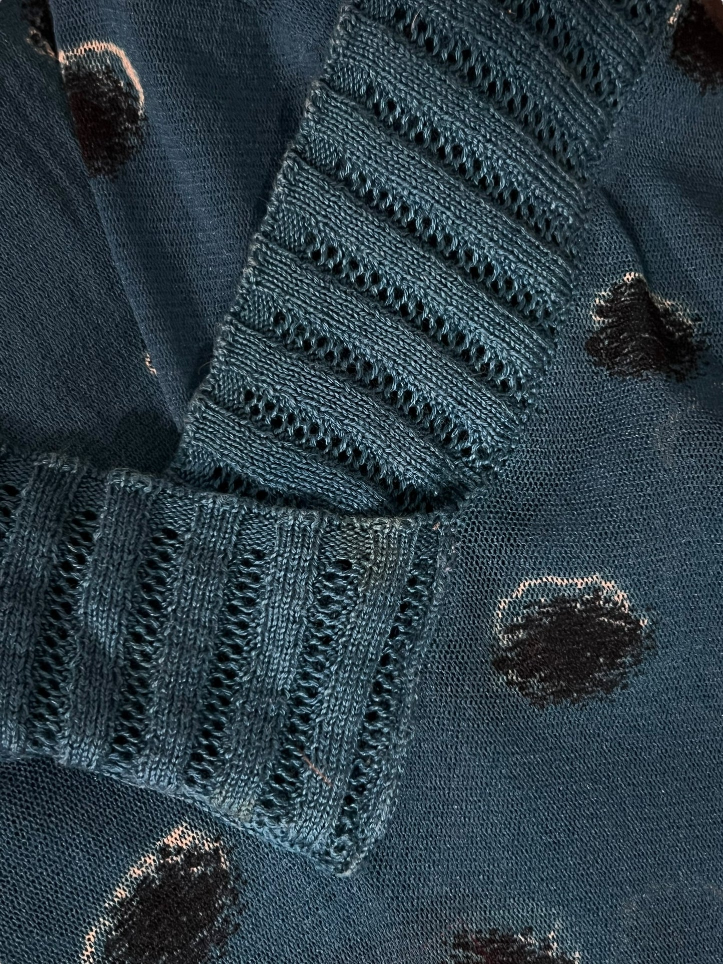 JEAN PAUL GAULTIER Teal Sheer Polka Dot Maxi Dress (S-M-L)