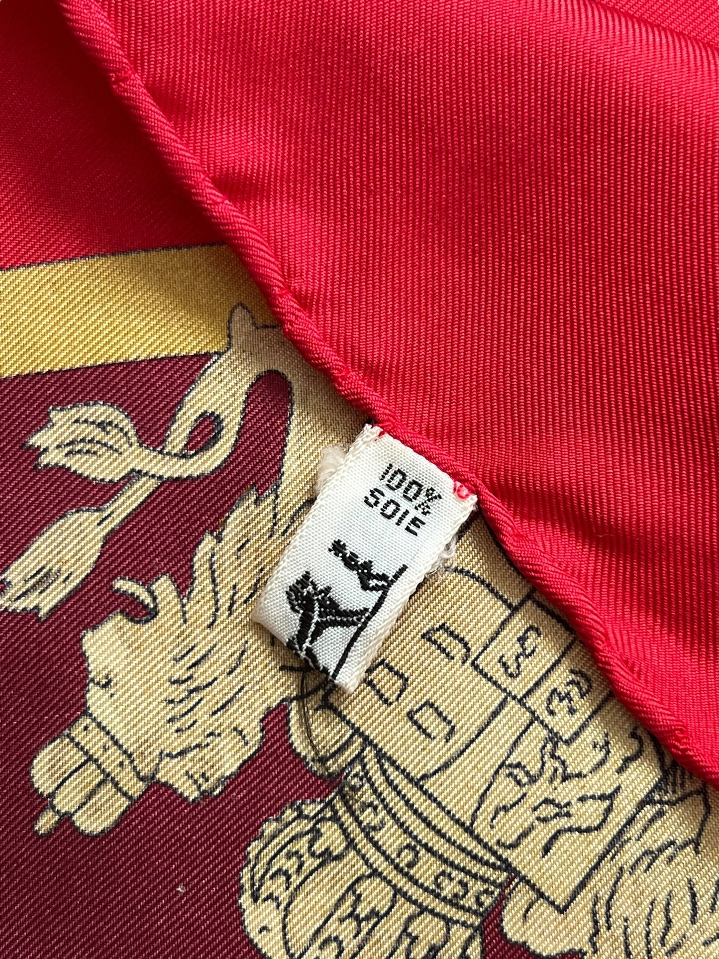 HERMES Scarf 90cm "Harnais de Cour", designed by Philippe Ledoux in 1977