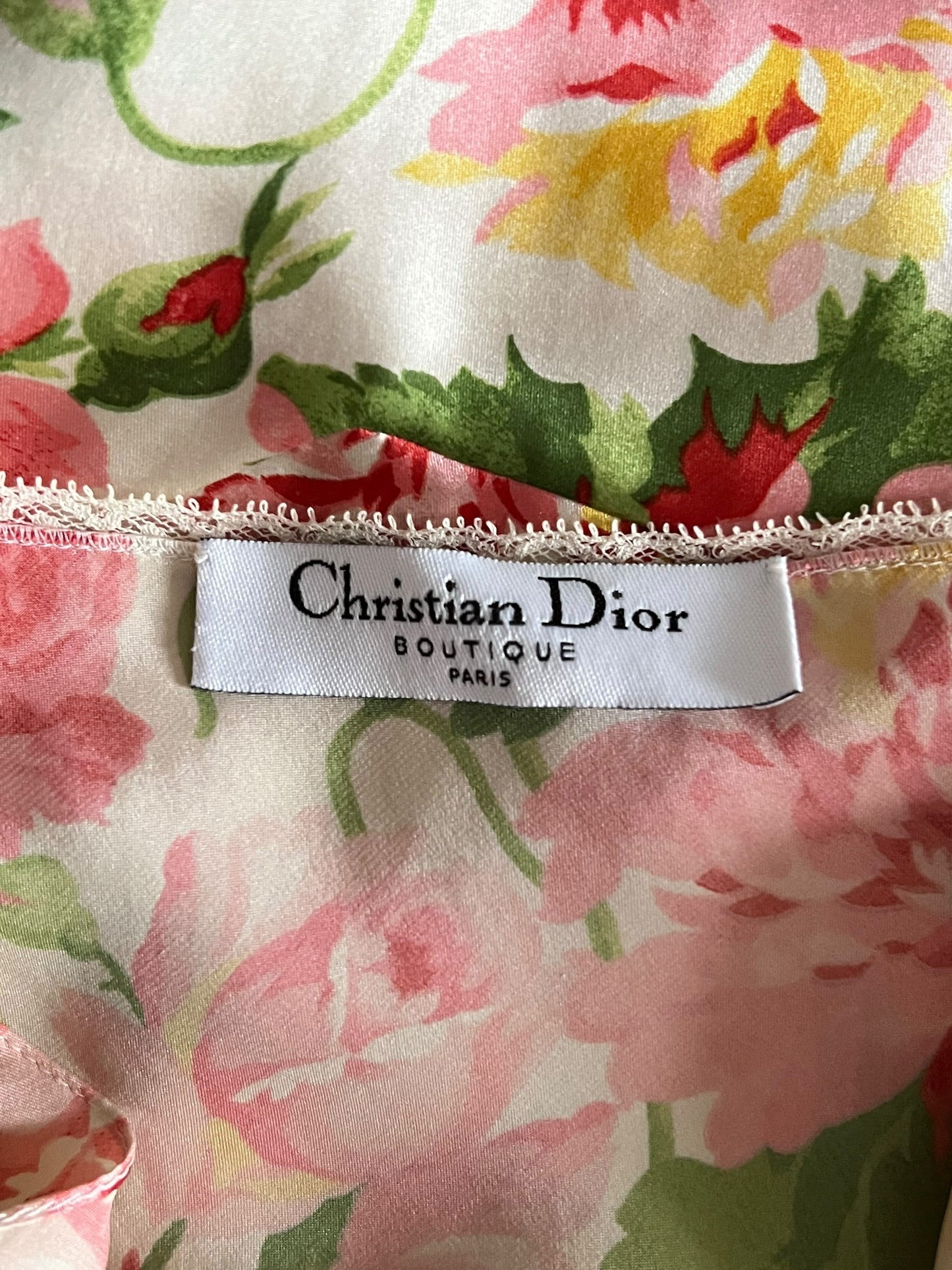 CHRISTIAN DIOR S/S 2005 Floral Silk Cowl-Neck Camisole by John Galliano (S-M)