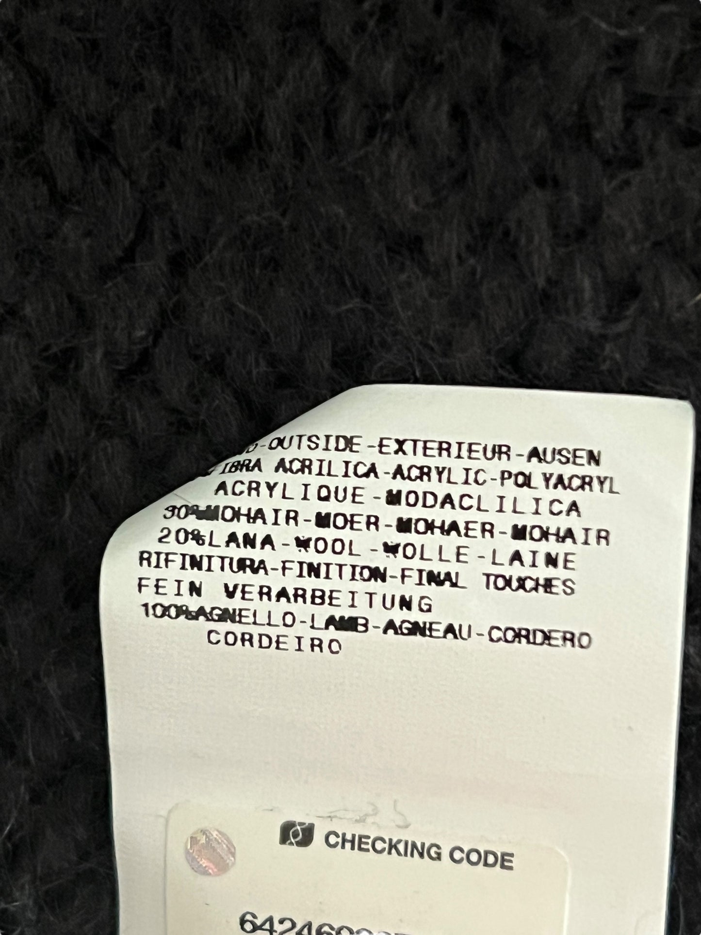 GALLIANO 2000s Black Knit Wrap Cardigan with Shearling Collar (S-M)