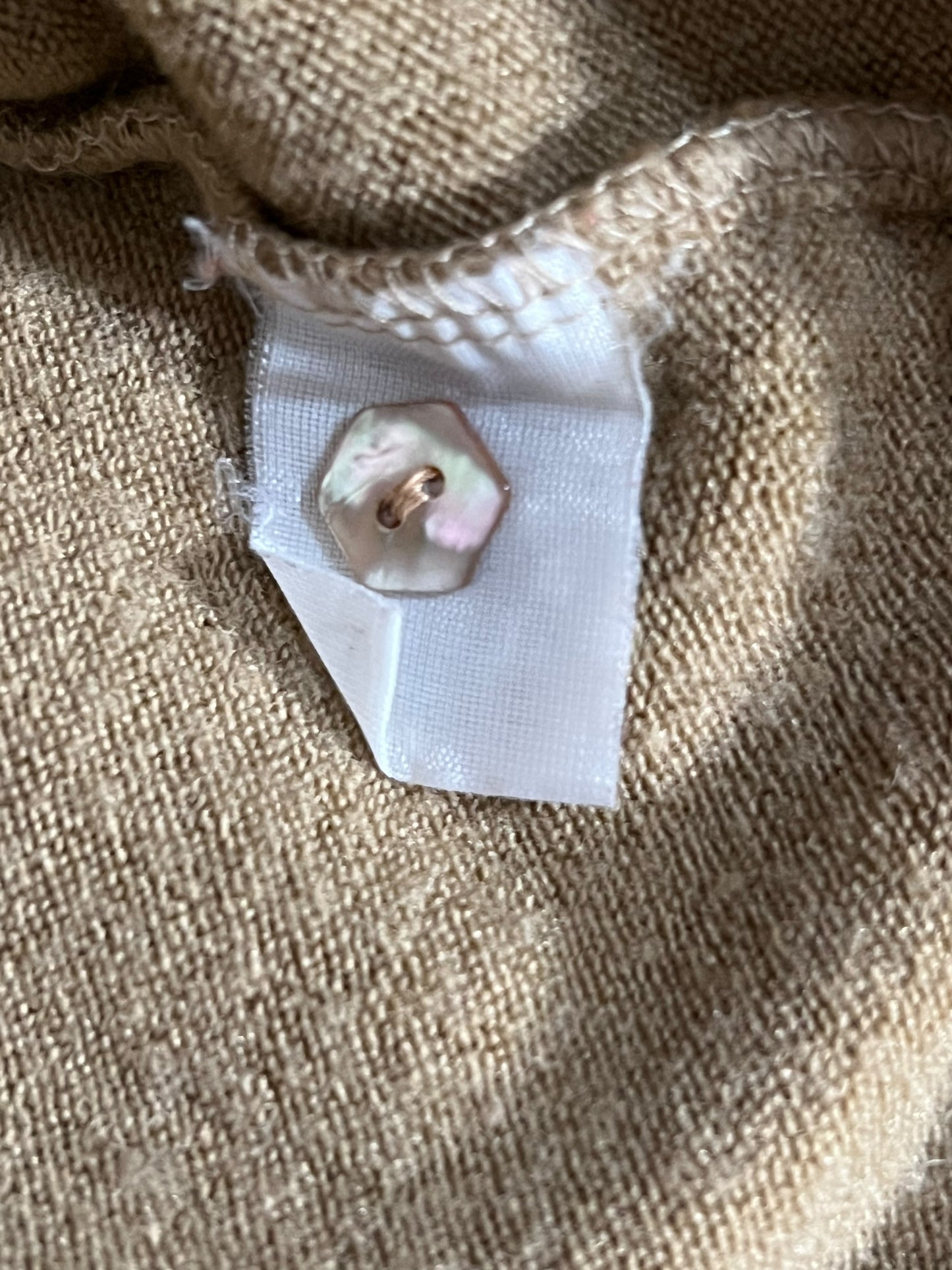 MISS BLUMARINE Beige Cardigan with Fur Collar and Crystal Buttons (XS)