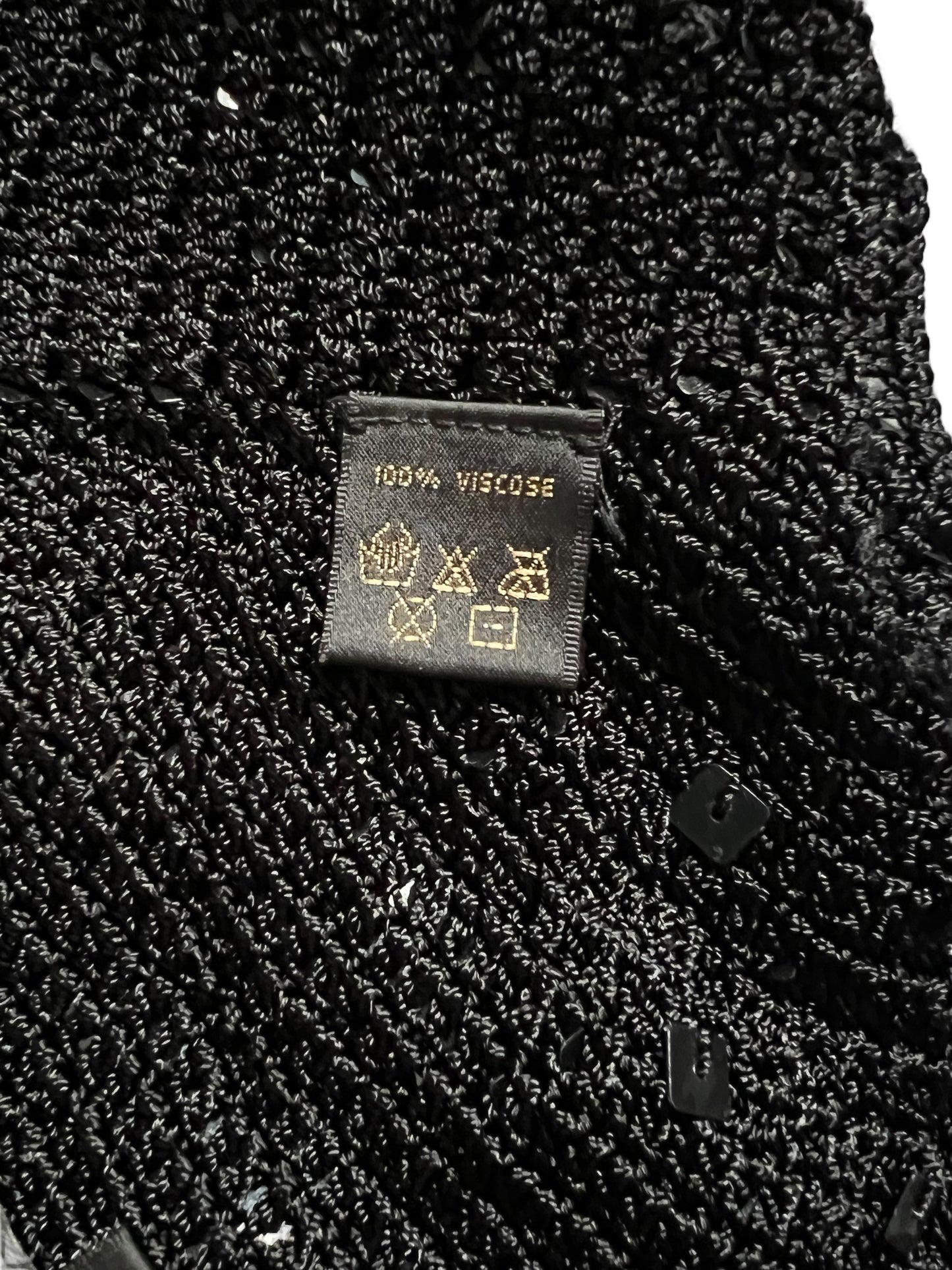 PLEIN SUD Black Sequin Halter Top (L)