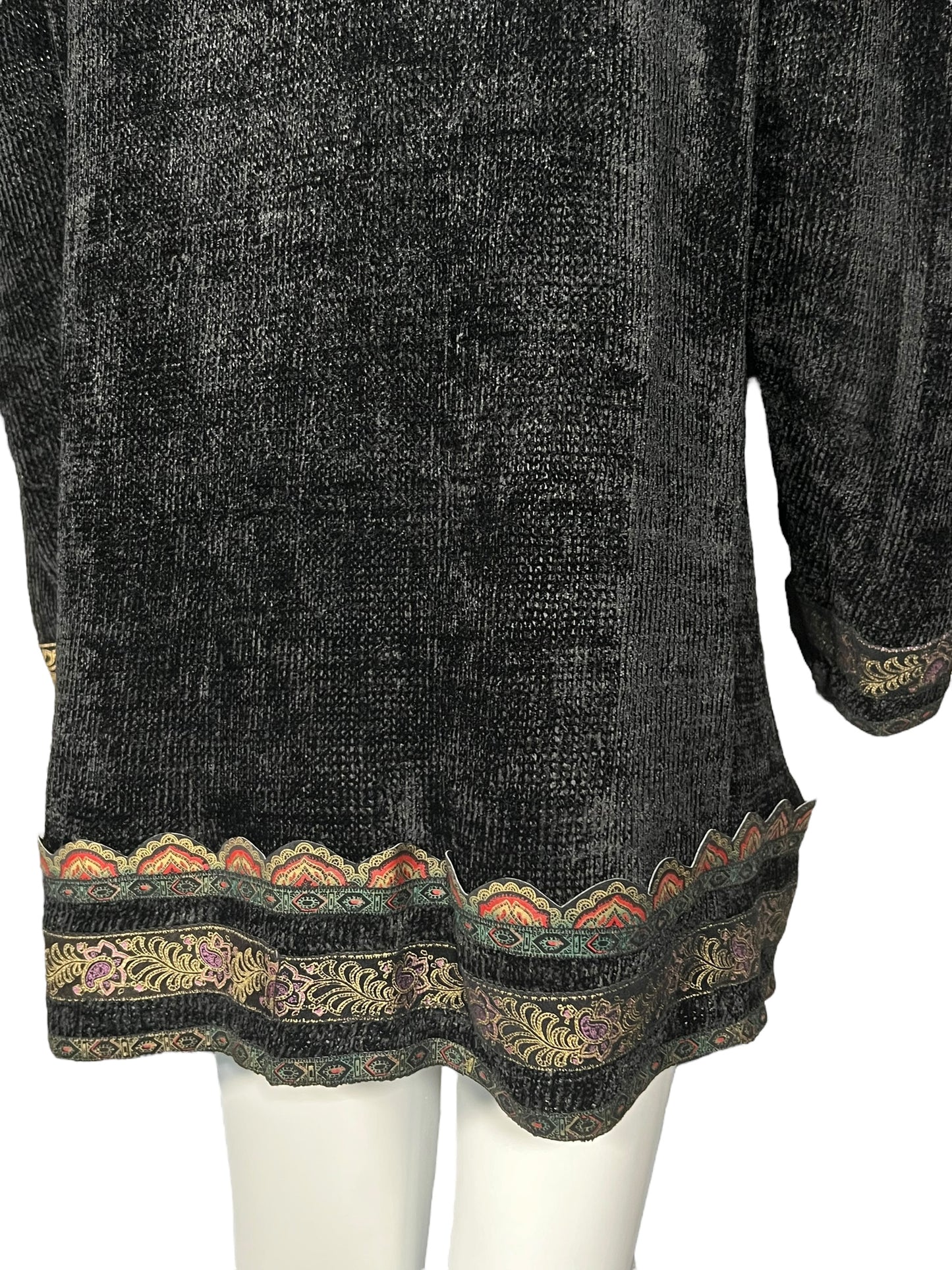 ROBERTO CAVALLI 1980s Chenille and Painted Leather Duster (L-XL)