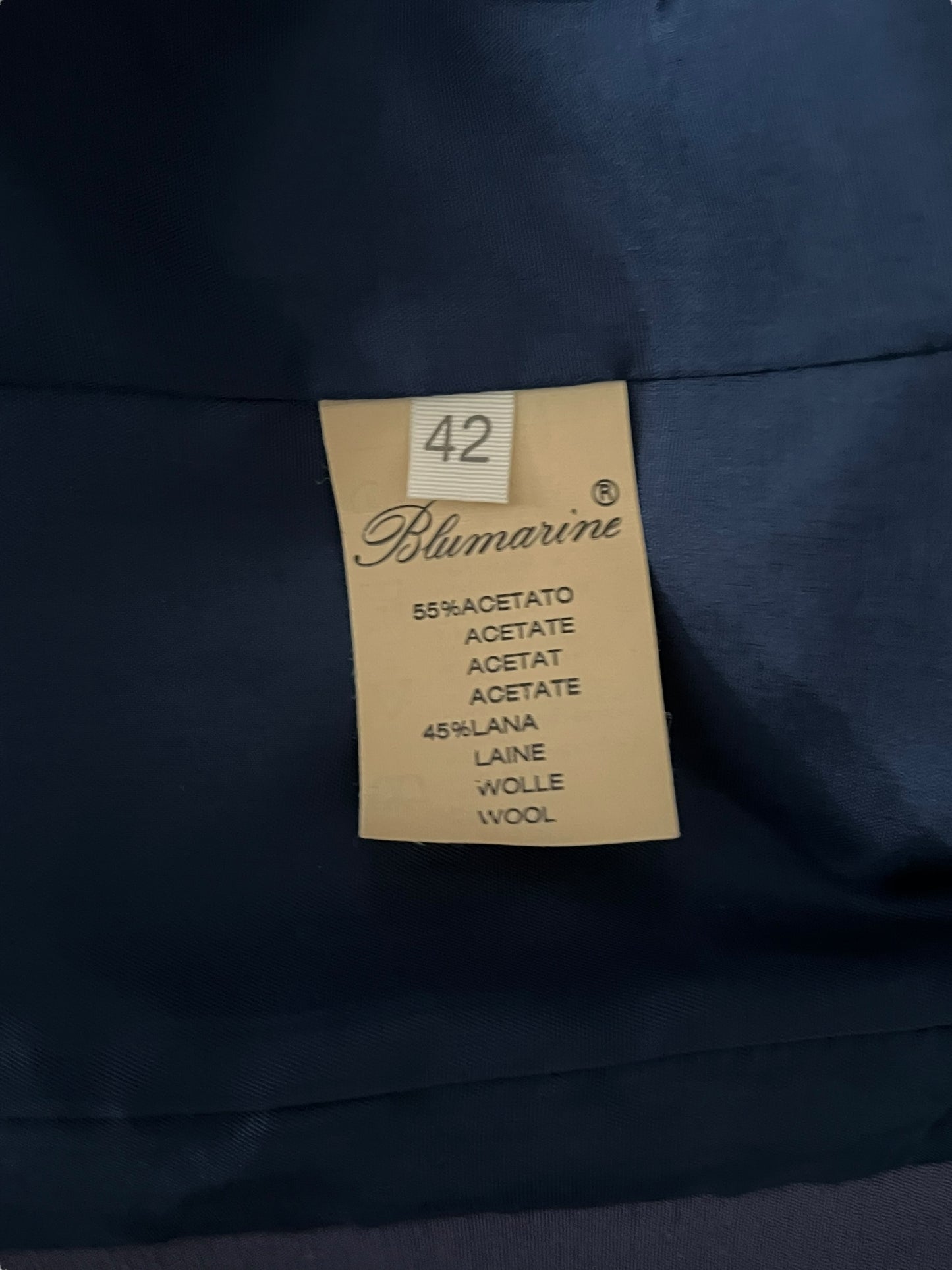 BLUMARINE S/S 1991 Beaded Collar Navy Jacket (M)