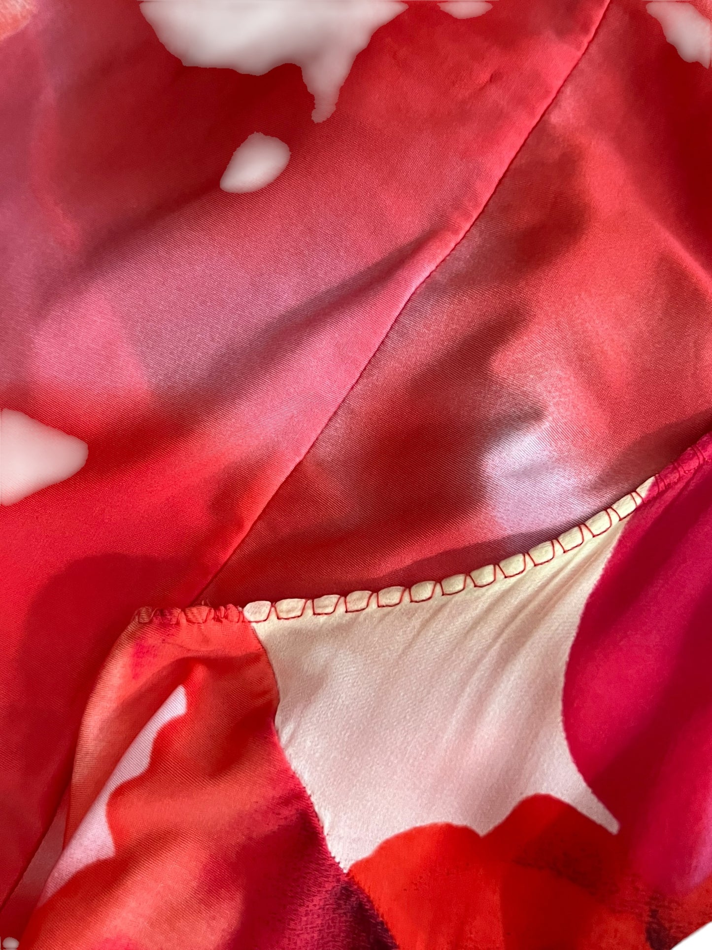 ROBERTO CAVALLI S/S 2002 Red & Pink Floral Dress (L)