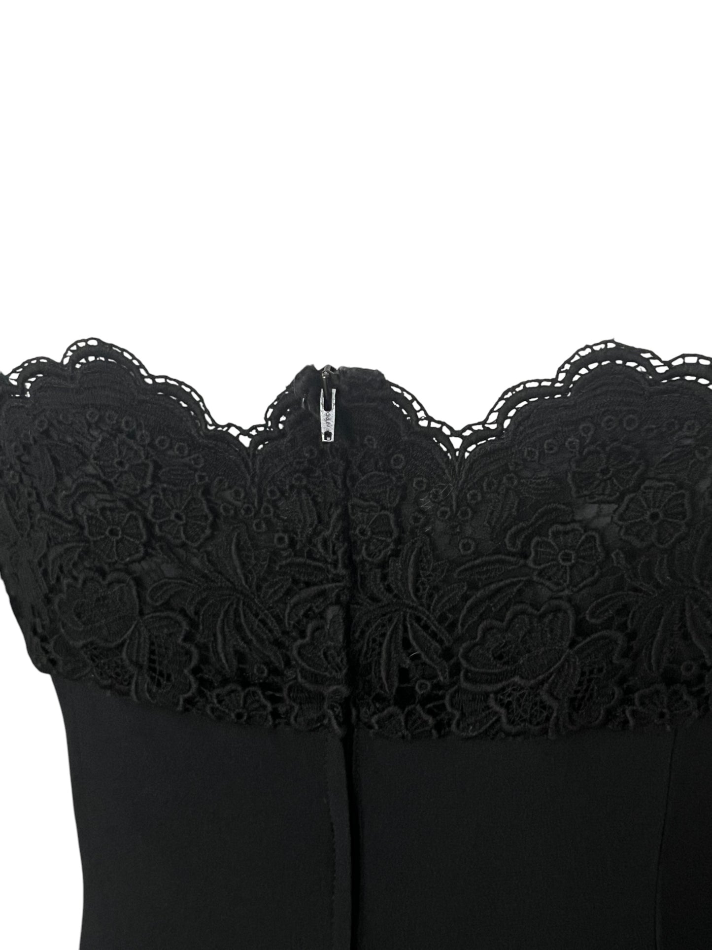 VALENTINO Black Lace-Trimmed Cocktail Dress (M)
