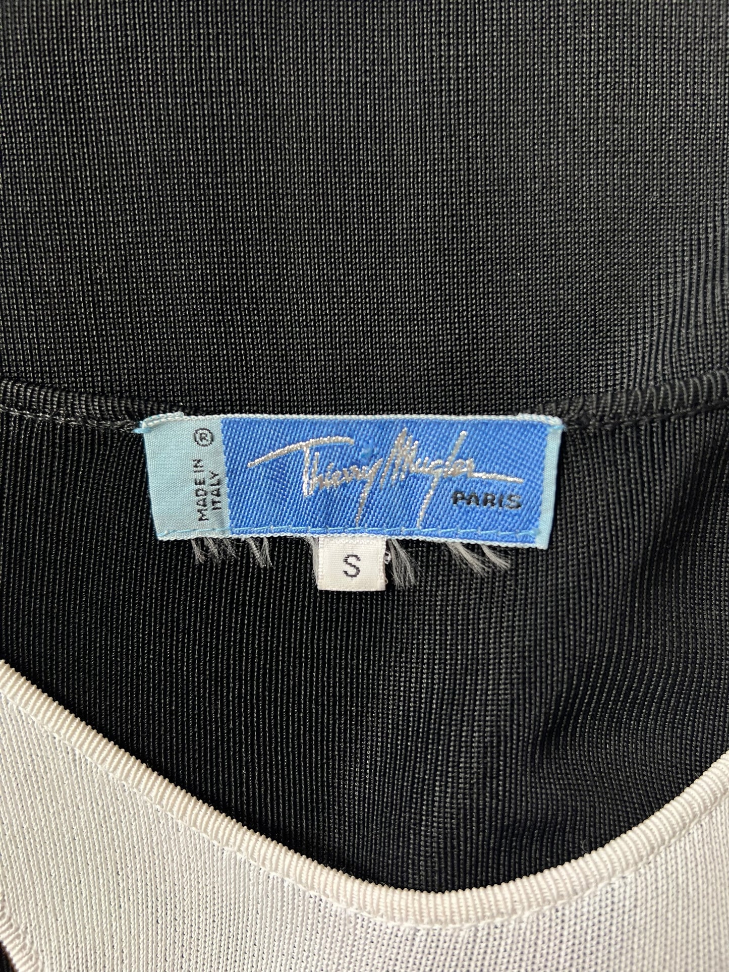 THIERRY MUGLER 1990s Monochrome Panel Knit Dress (S)