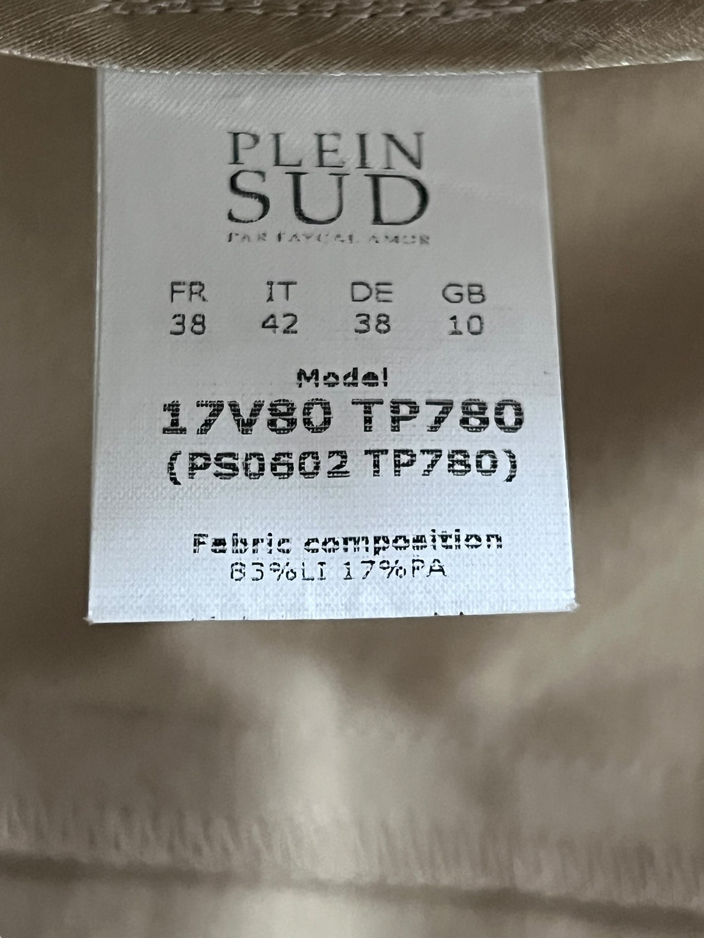 PLEIN SUD Gold-Toned Shimmer Linen Tailored Jacket (M)