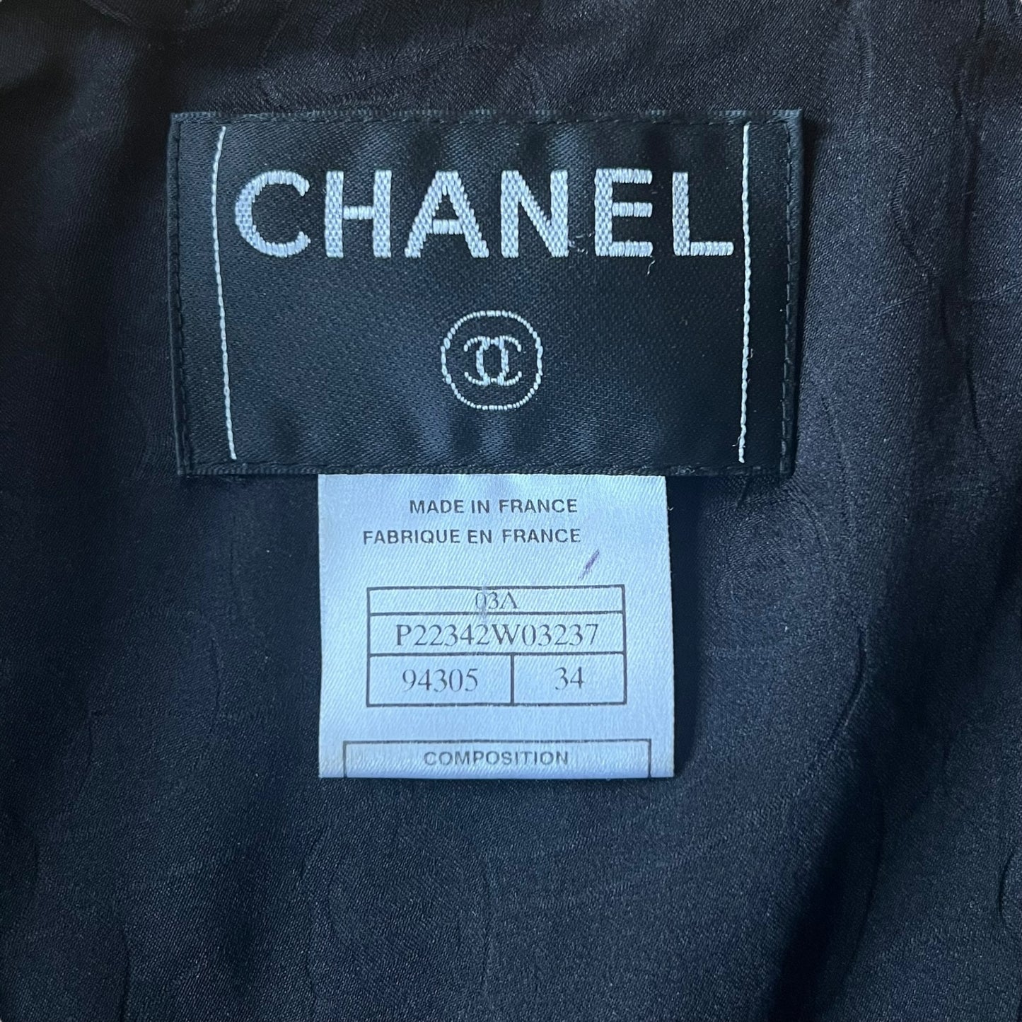 Chanel F/W 2003 Black Wool Snap Detail Jacket
