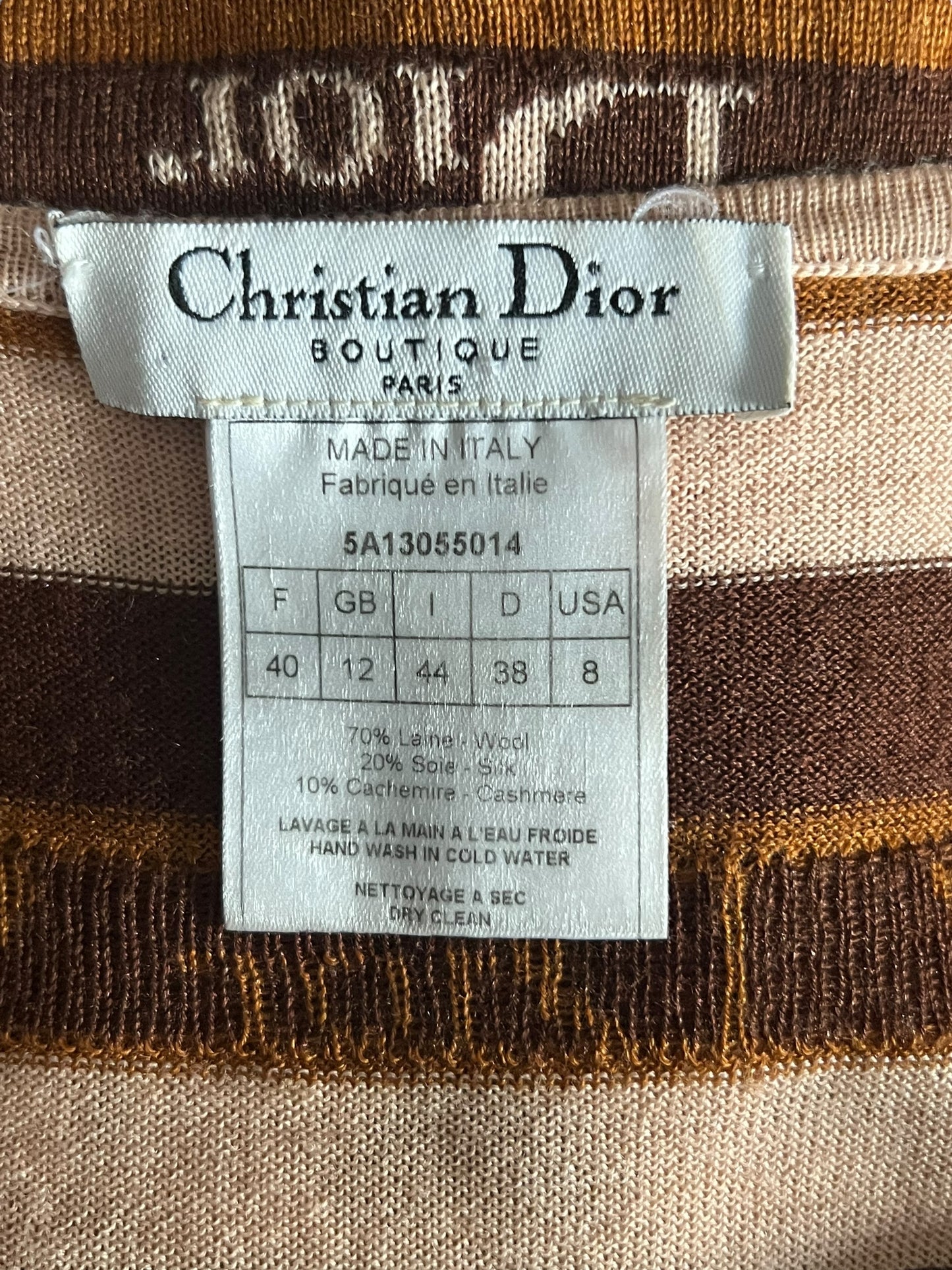 CHRISTIAN DIOR F/W 2005 Striped Logo Camisole Top (L)