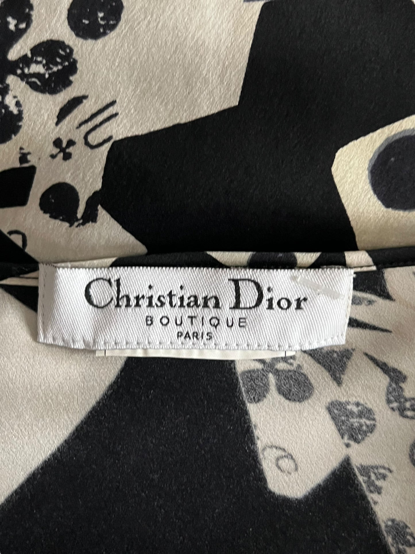 CHRISTIAN DIOR F/W 2001 Playing Cards & Domino Silk Camisole by John Galliano (S)