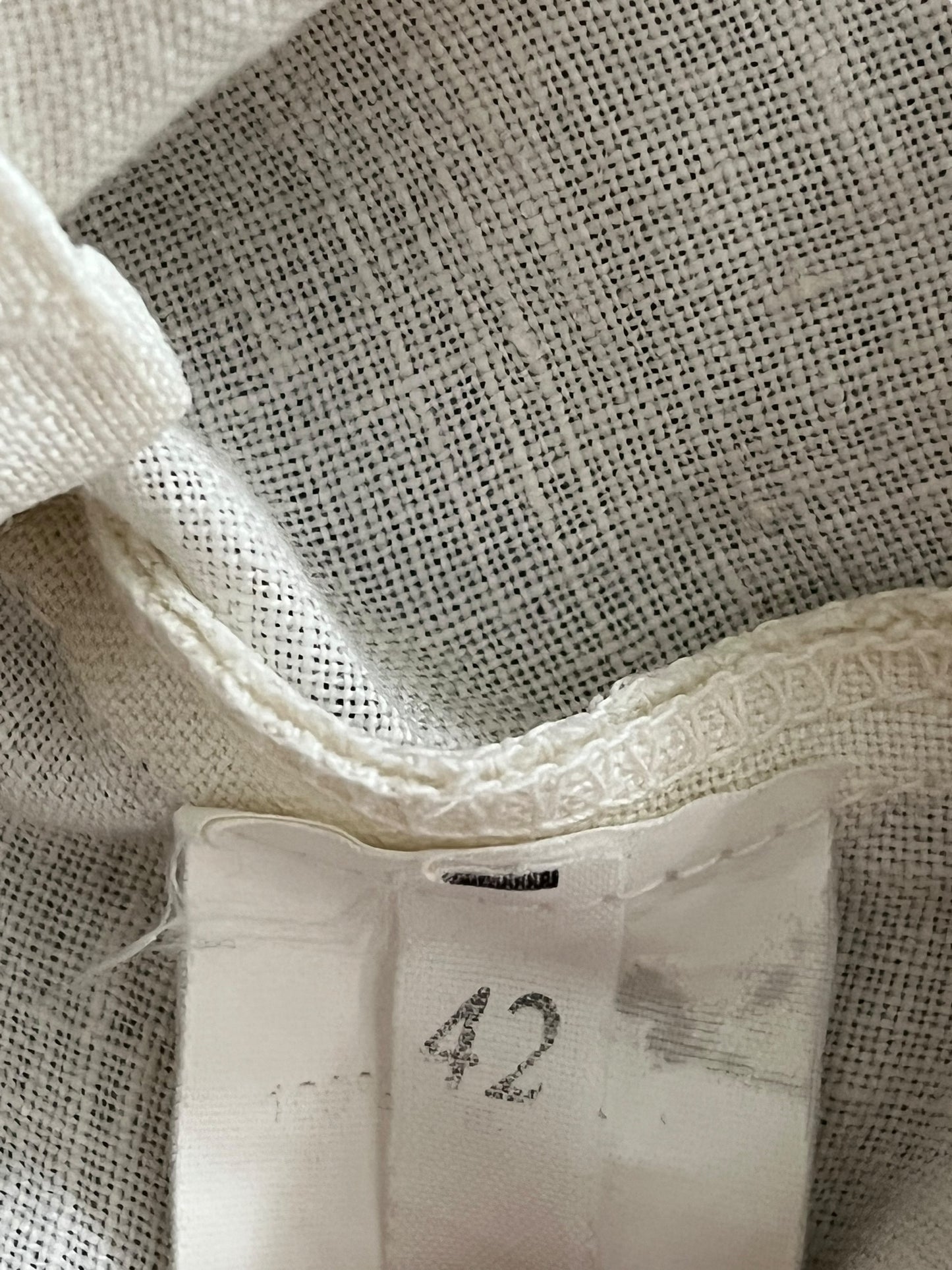 ALEXANDER MCQUEEN 1990s Embroidered Linen Lace-Up Blouse (L)